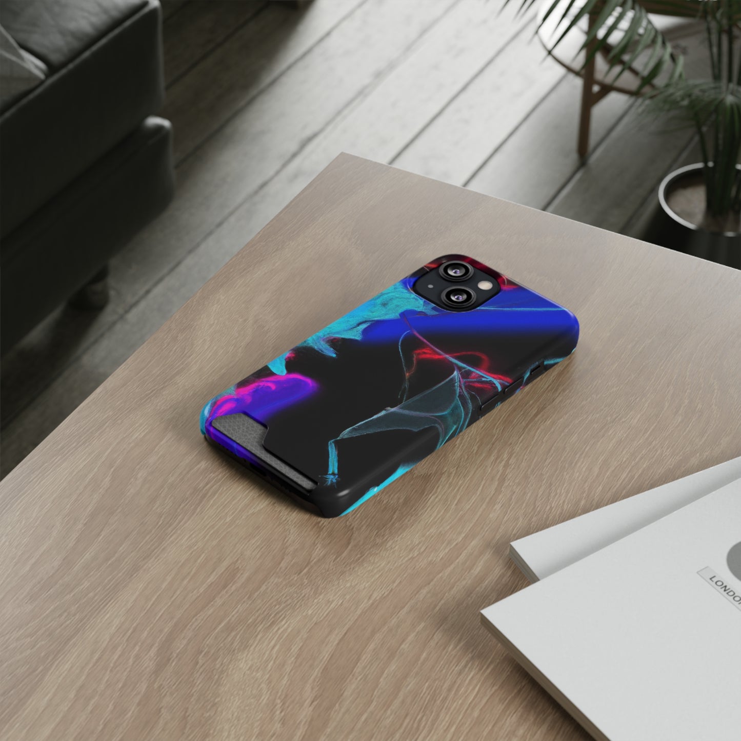 iPhone 13 and Samsung S21, S22 Cases with Card Holder Ft. Abstract Nova