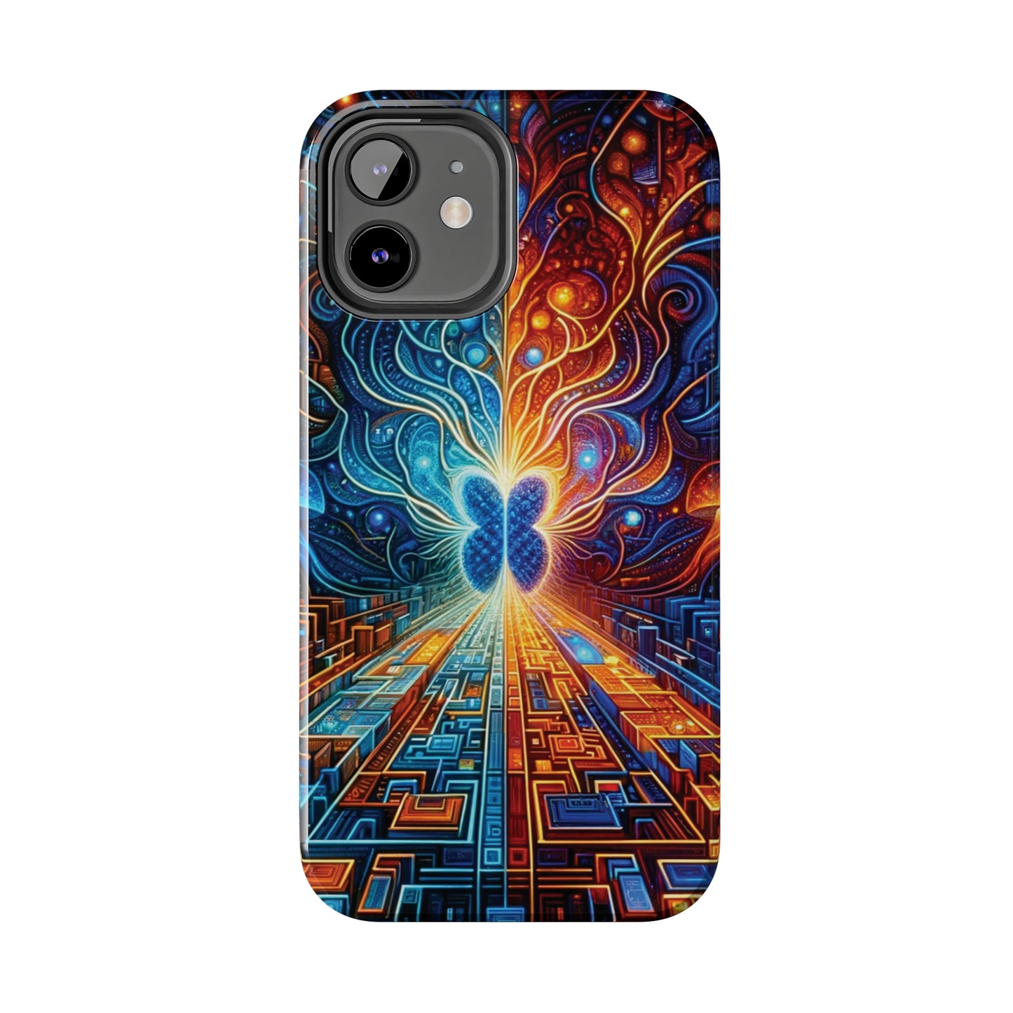 ToughDrop Apple iPhone Case Ft. Cyber Blue Butterfly