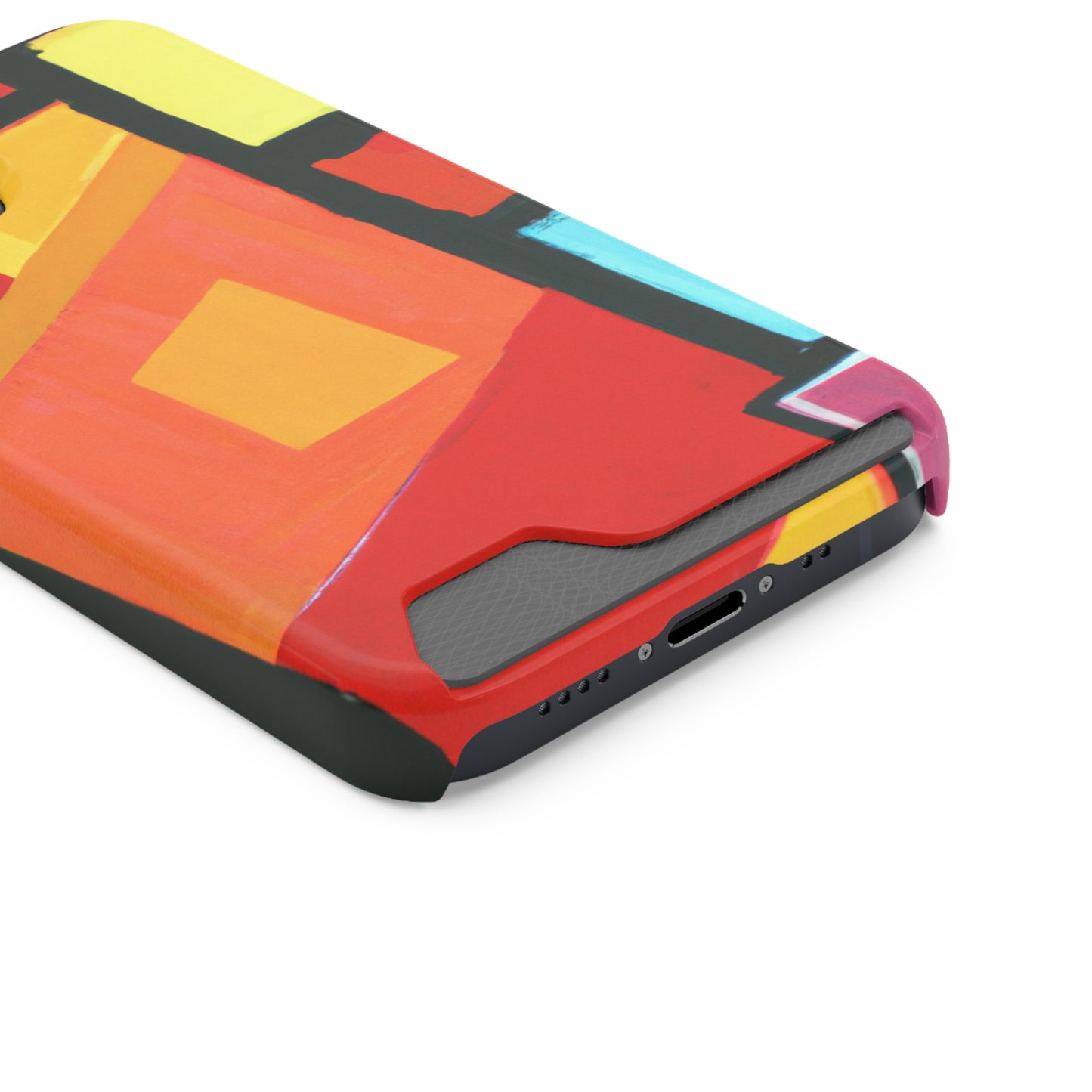 iPhone 13 and Samsung S21, S22 Cases with Card Holder Ft Abstract Panes