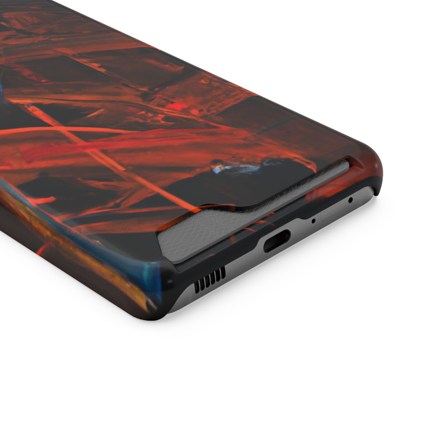 iPhone 13 and Samsung S21, S22 Cases with Card Holder Ft. Red Swipes