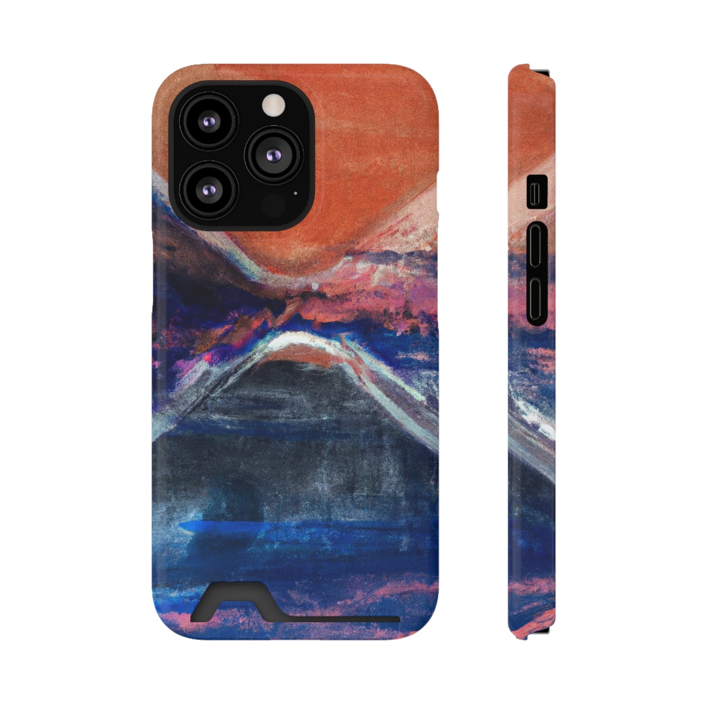 iPhone 13 and Samsung S21, S22 Cases with Card Holder Ft. XRP Sunset