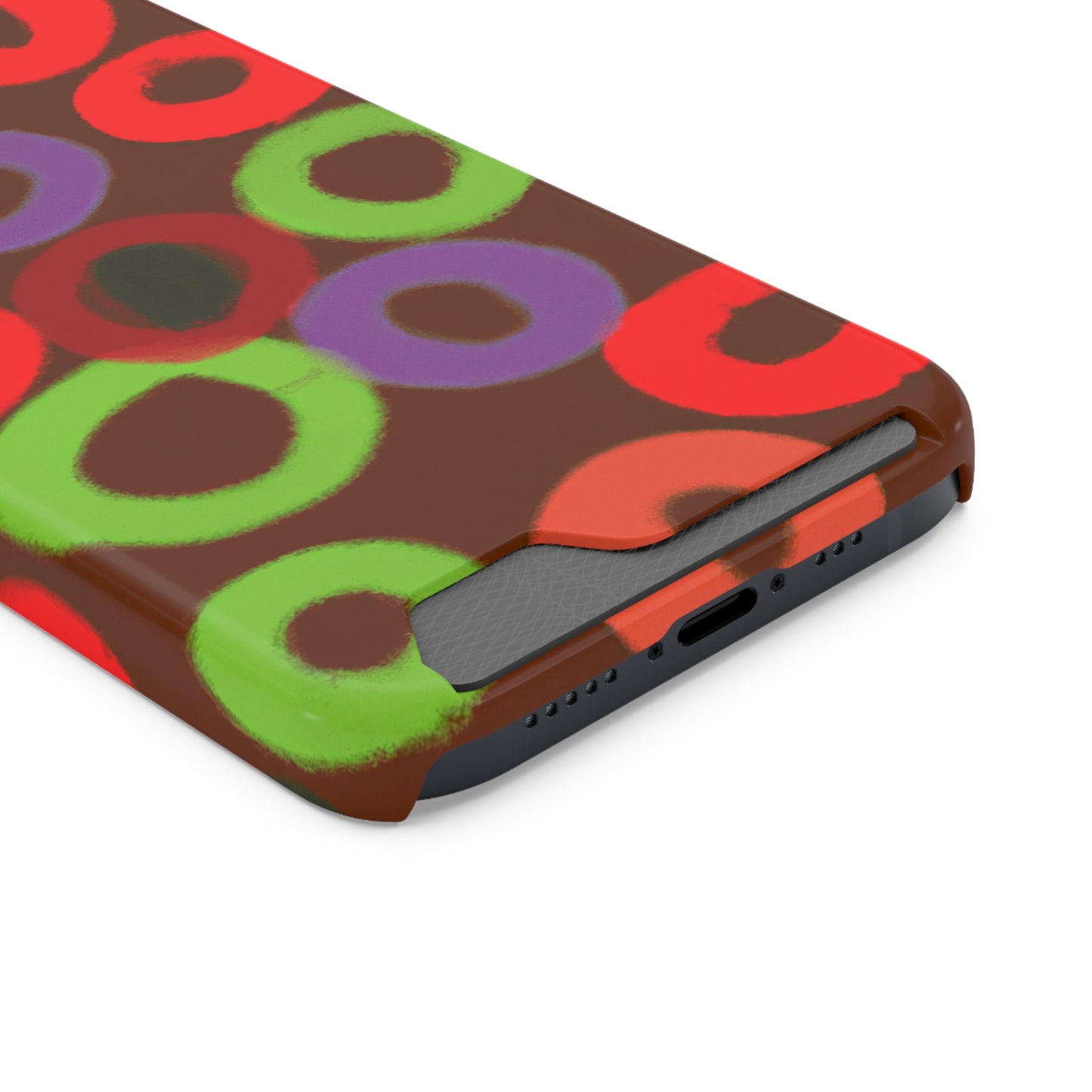 iPhone 13 and Samsung S21, S22 Cases with Card Holder Ft. Fruity Circles