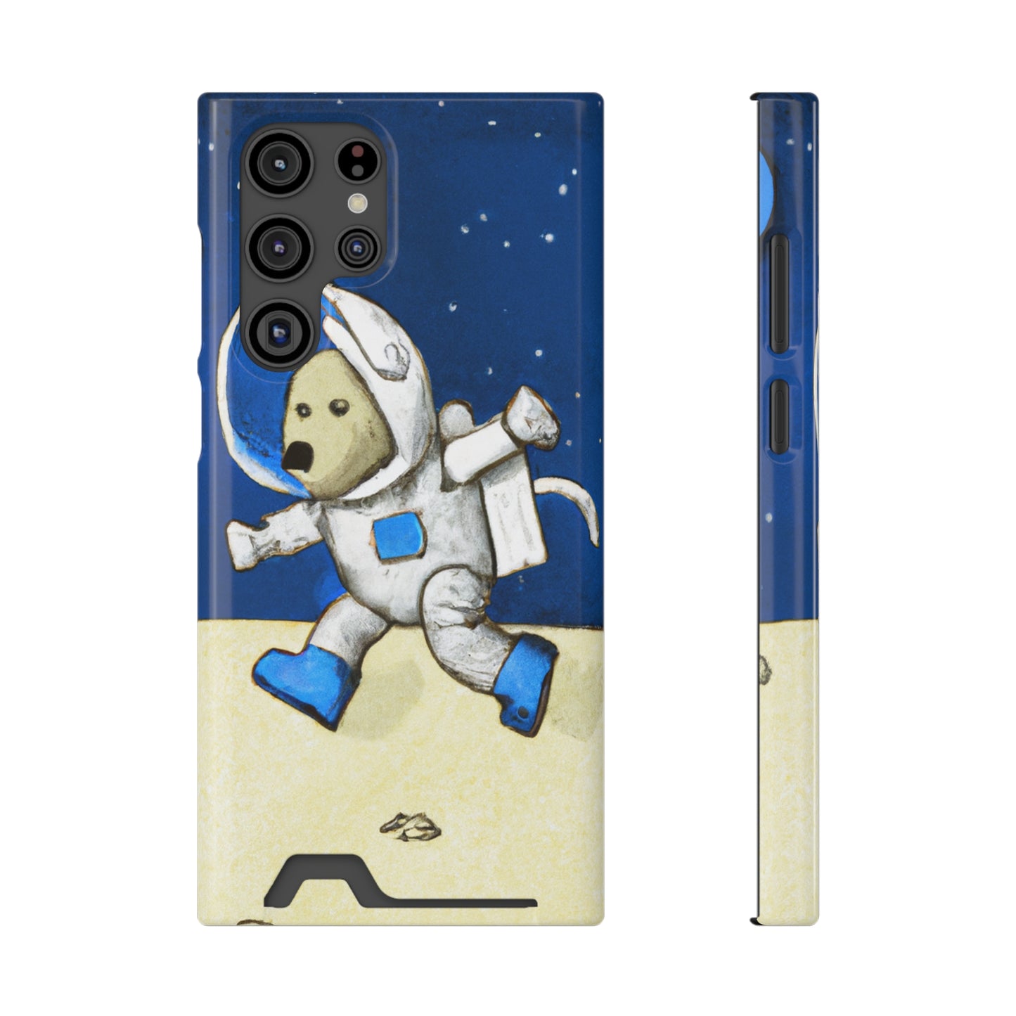 iPhone 13 and Samsung S21, S22 Cases with Card Holder Ft. Moon Doge