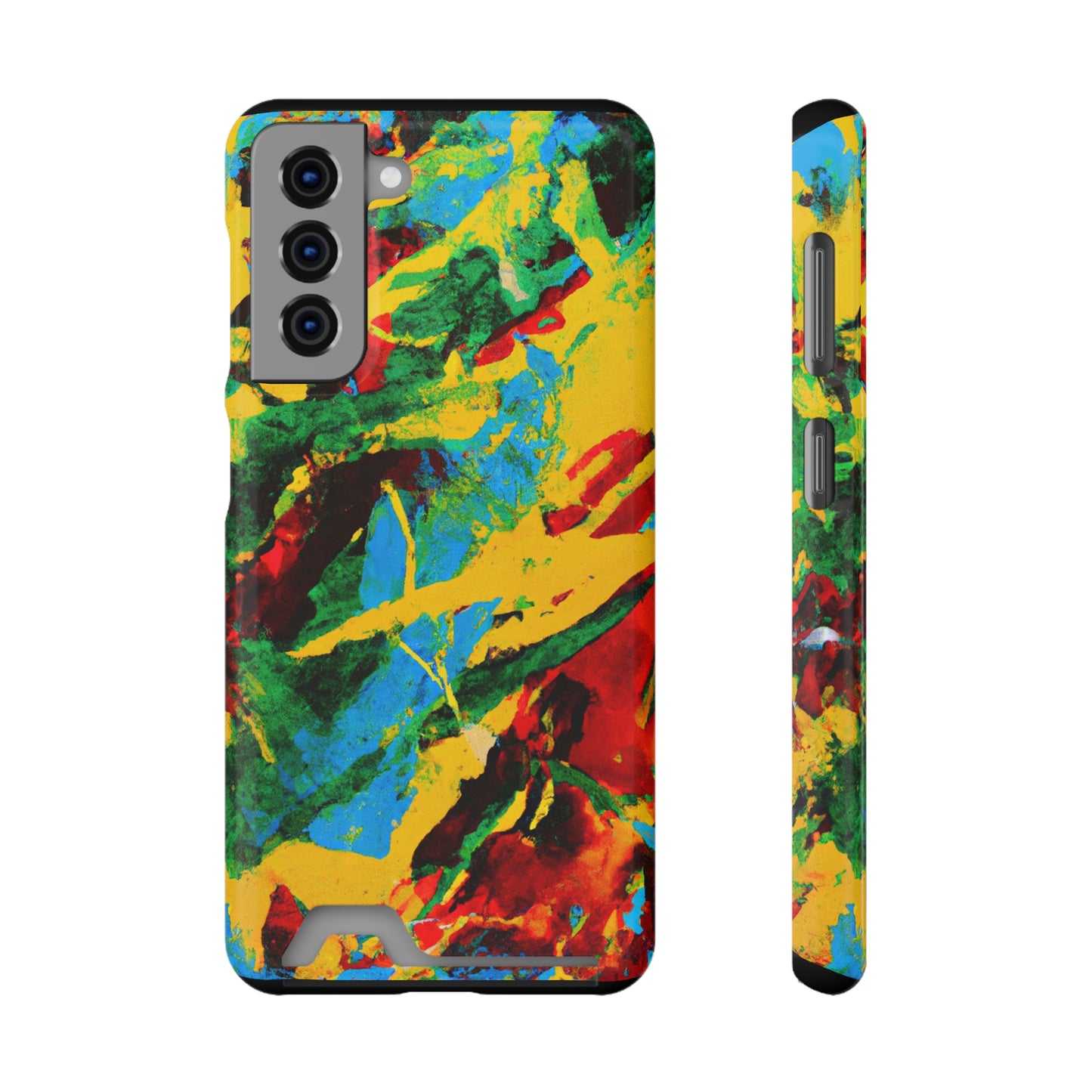 iPhone and Samsung Cases with Card Holder Ft. Abstract Tropical