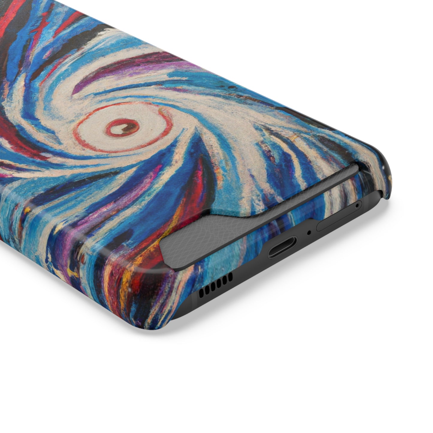 iPhone 13 and Samsung S21, S22 Cases with Card Holder Ft. Abstract Vortex