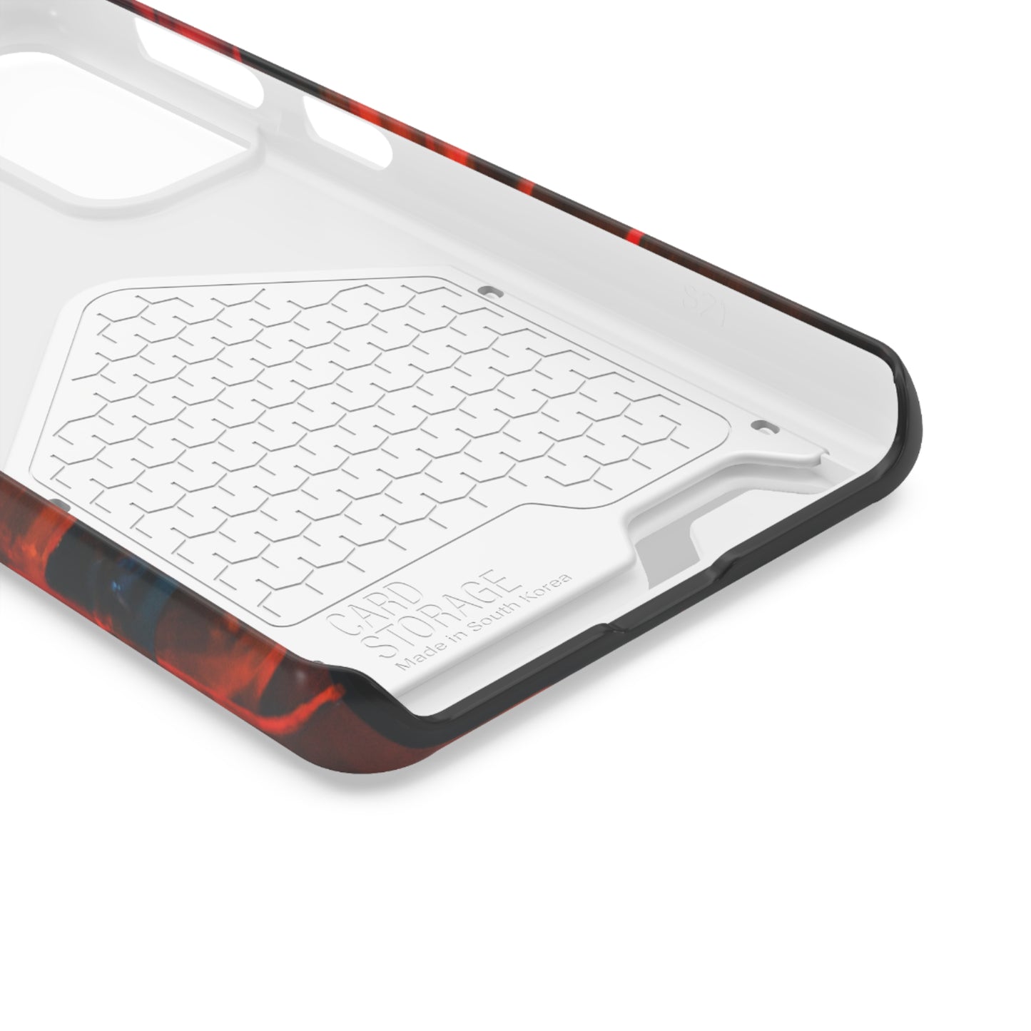 iPhone 13 and Samsung S21, S22 Cases with Card Holder Ft. Red Swipes