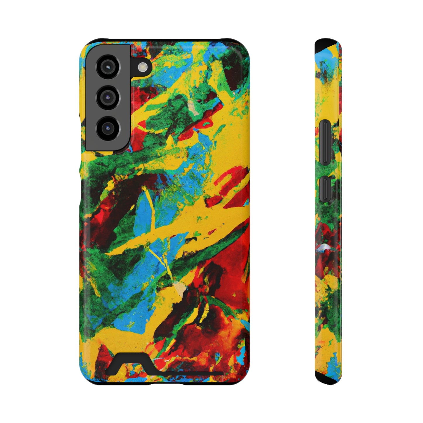 iPhone and Samsung Cases with Card Holder Ft. Abstract Tropical