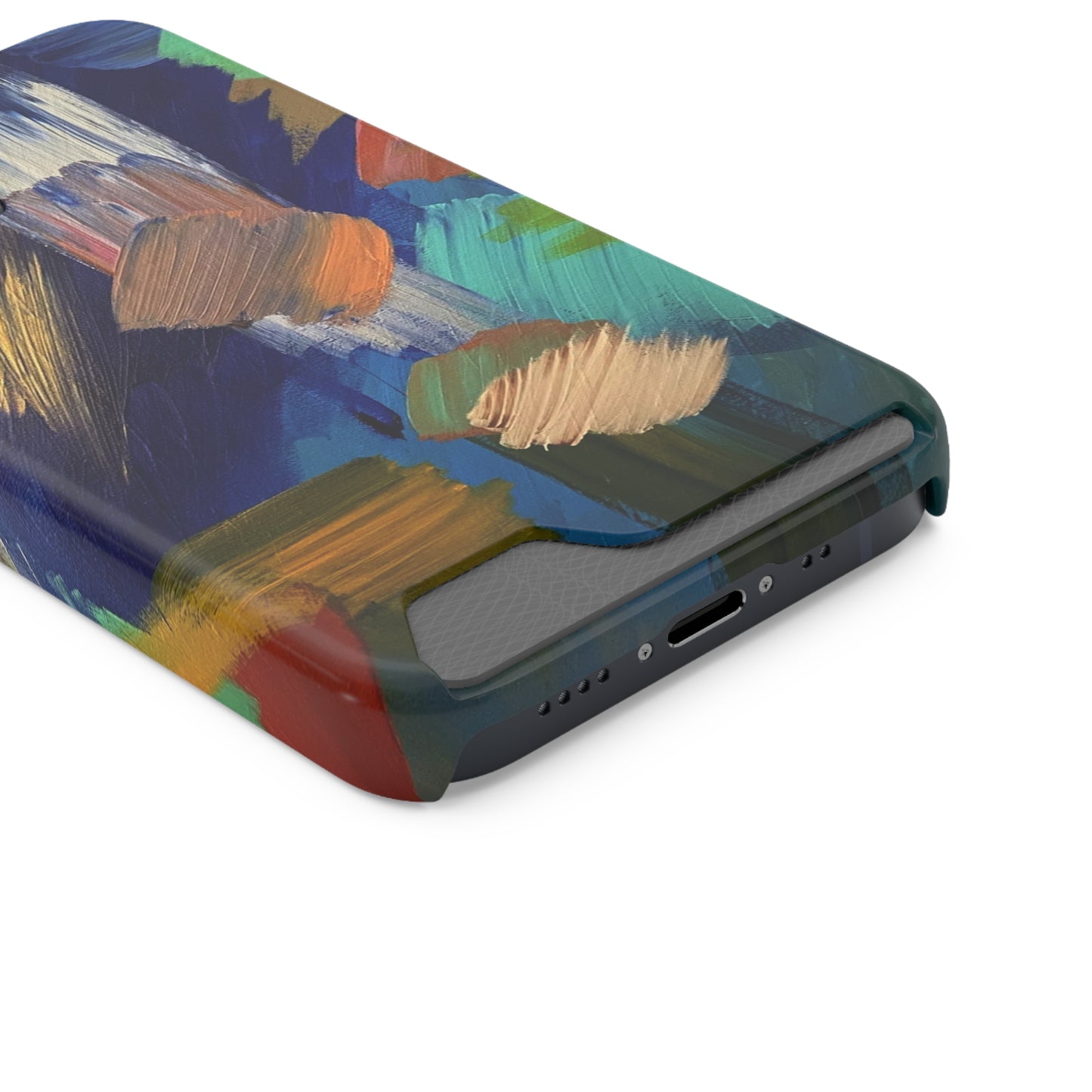 iPhone 13 and Samsung S21, S22 Cases with Card Holder Ft. Abstract Blue