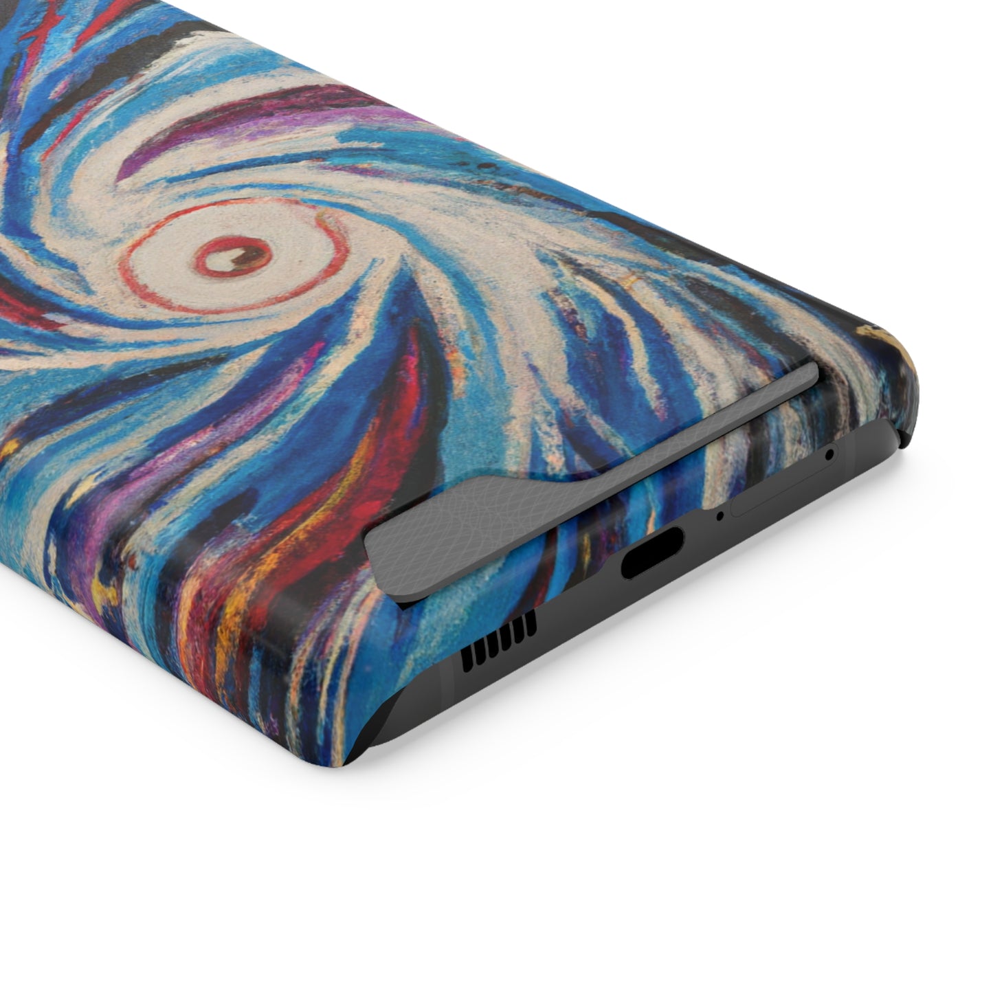 iPhone 13 and Samsung S21, S22 Cases with Card Holder Ft. Abstract Vortex