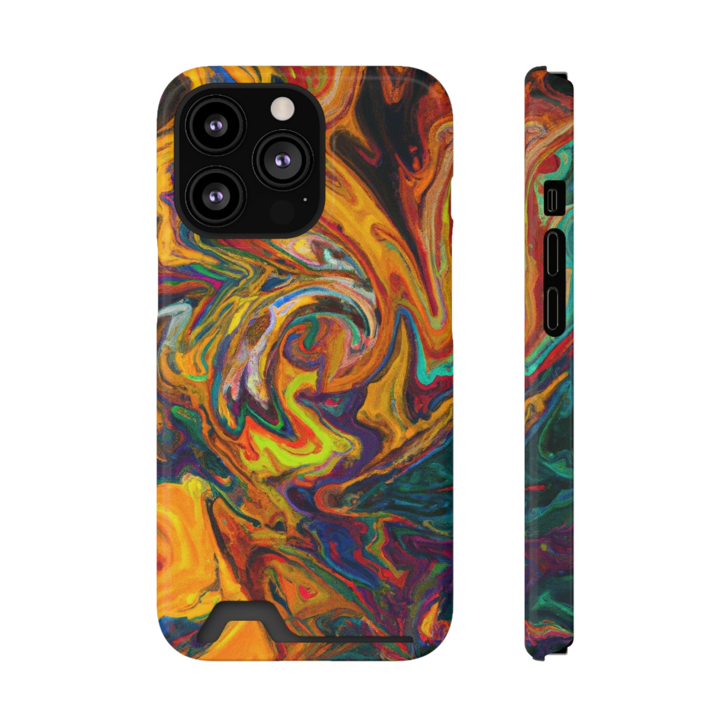iPhone and Samsung Cases with Card Holder Ft. Abstract Spin