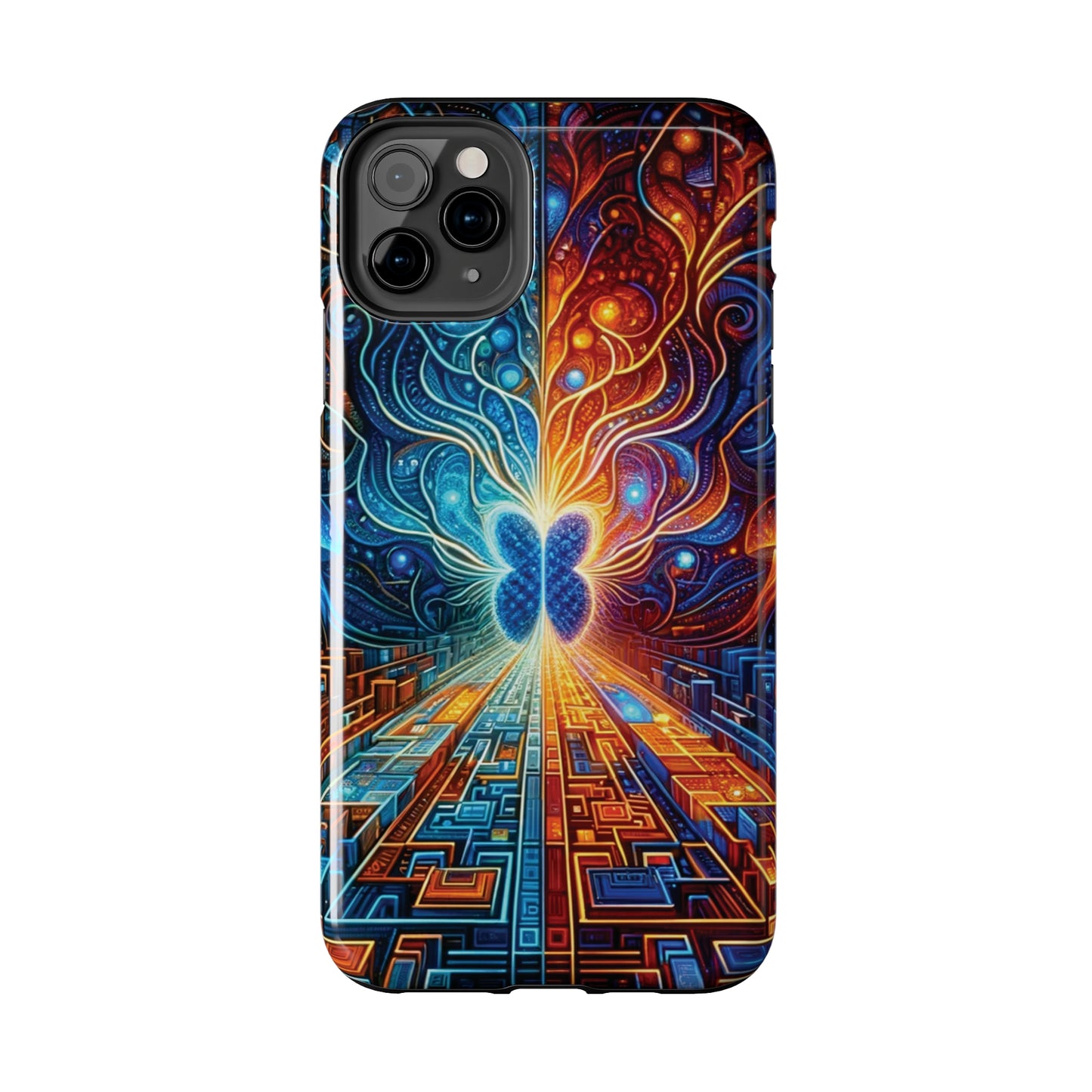 ToughDrop Apple iPhone Case Ft. Cyber Blue Butterfly