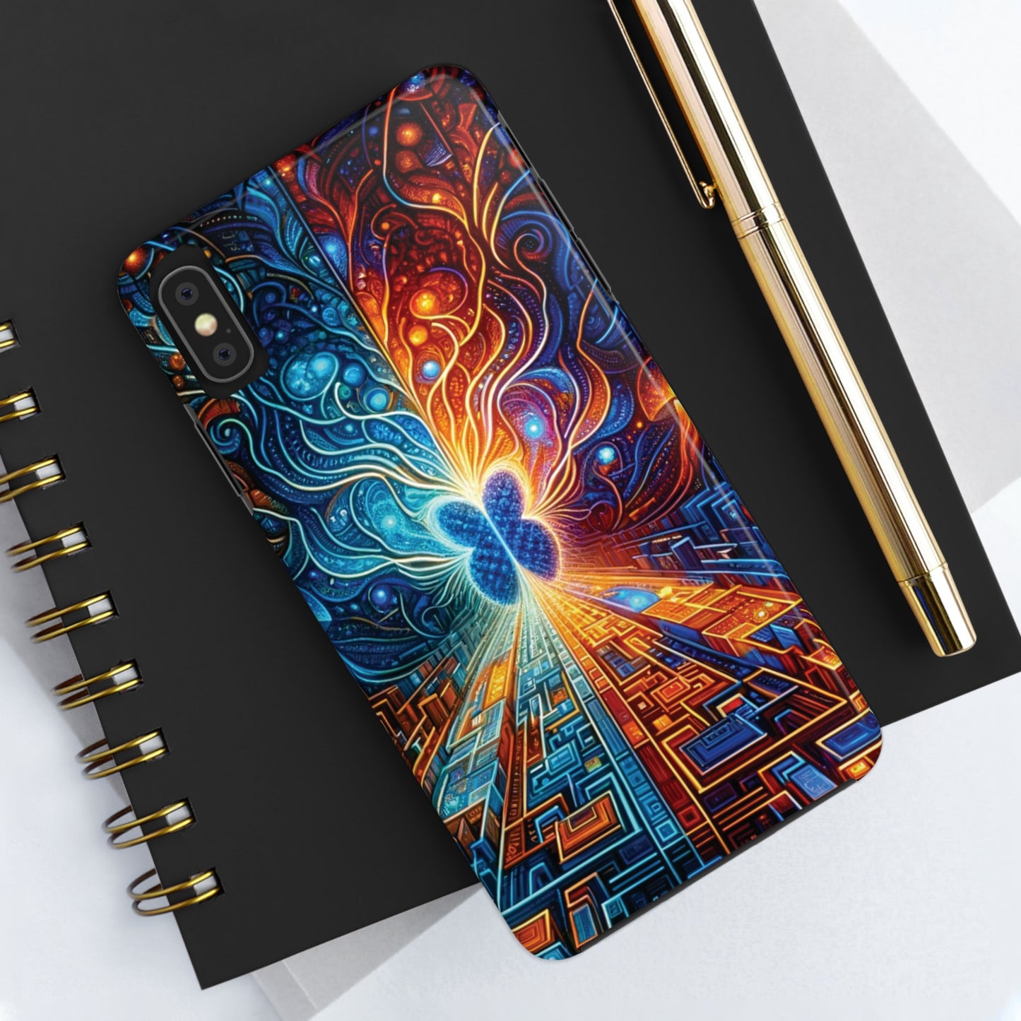 ToughDrop Apple iPhone Case Ft. Cyber Blue Butterfly