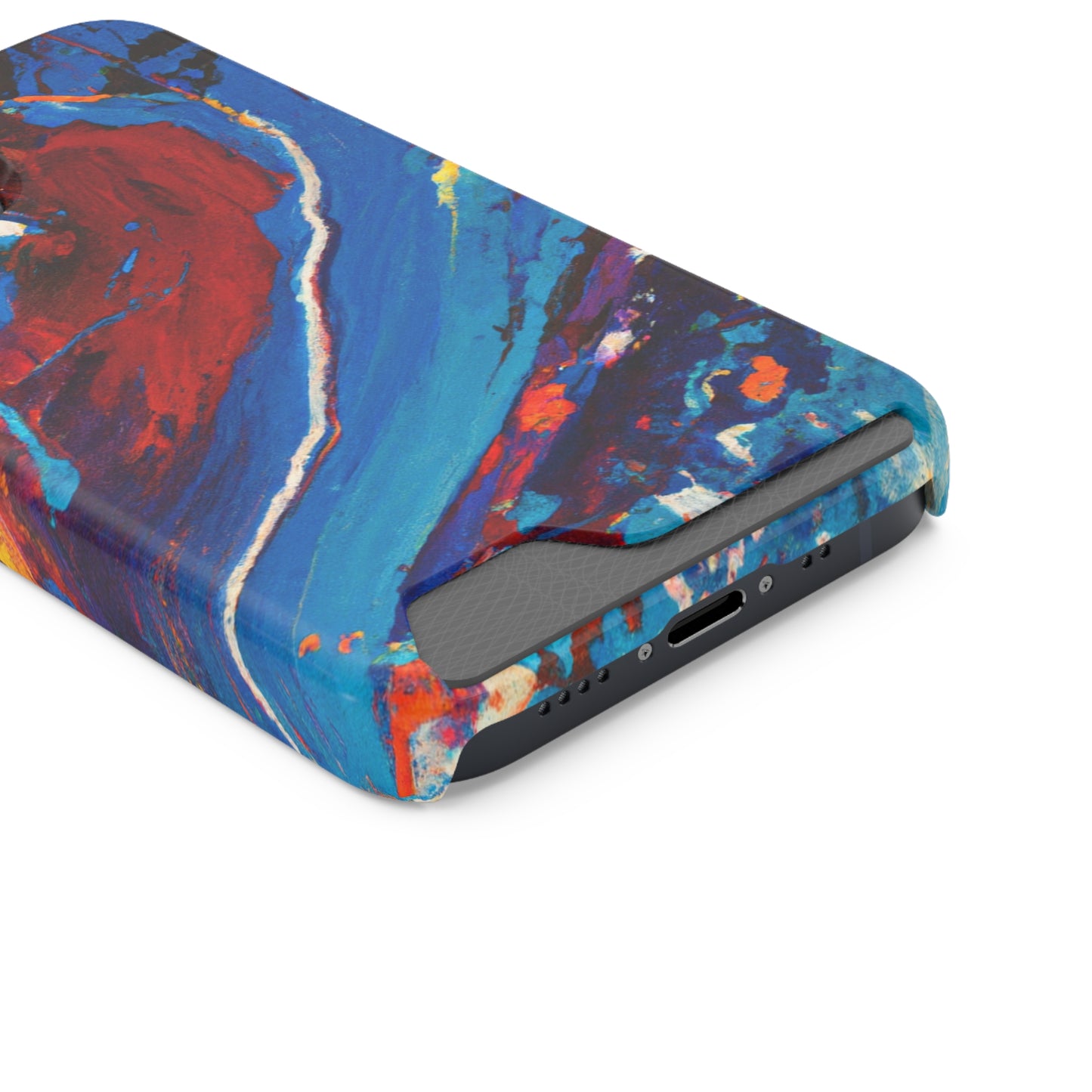 iPhone 13 and Samsung S21, S22 Cases with Card Holder Ft. Abstract Wave