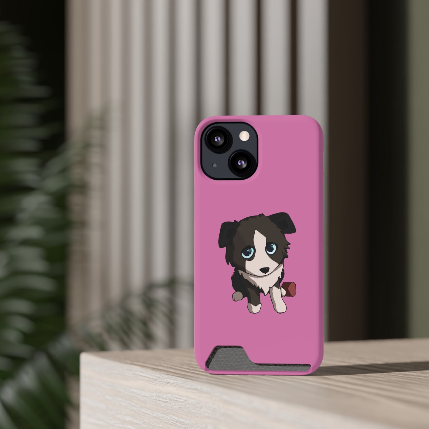 iPhone 13 and Samsung S21, S22 Cases with Card Holder Ft. Cute Pup