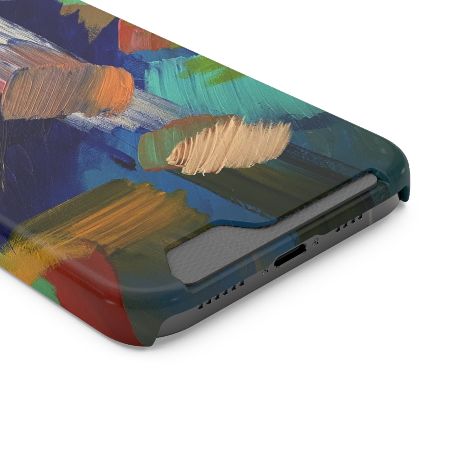 iPhone 13 and Samsung S21, S22 Cases with Card Holder Ft. Abstract Blue