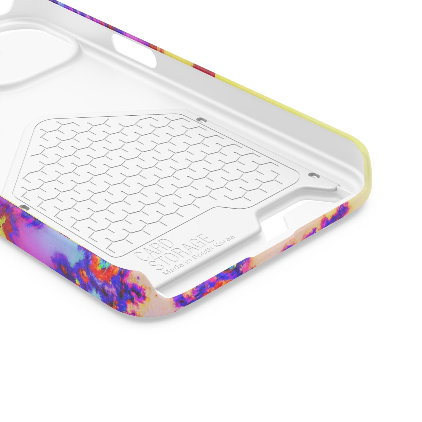 iPhone 13 and Samsung S21, S22 Cases with Card Holder Ft. Tie Dye Fractal
