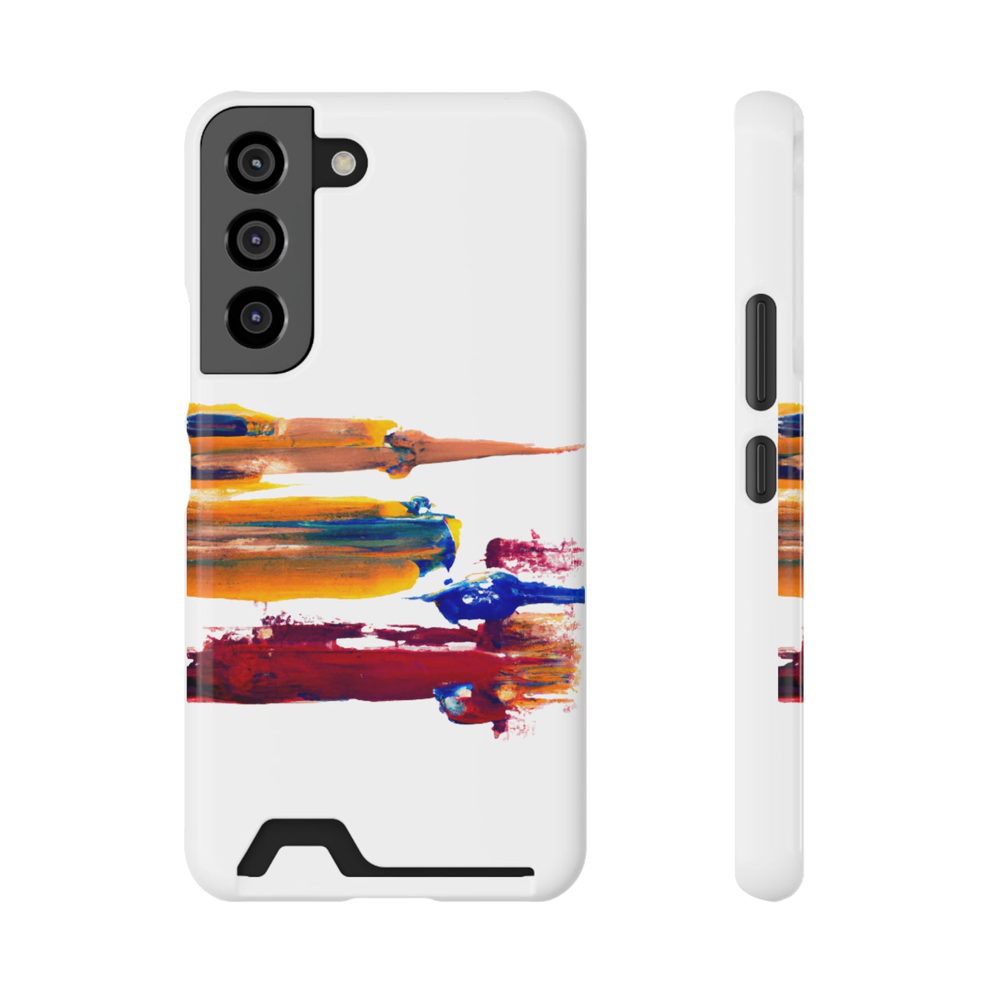iPhone 13 and Samsung S21, S22 Cases with Card Holder Ft. Simple Strokes