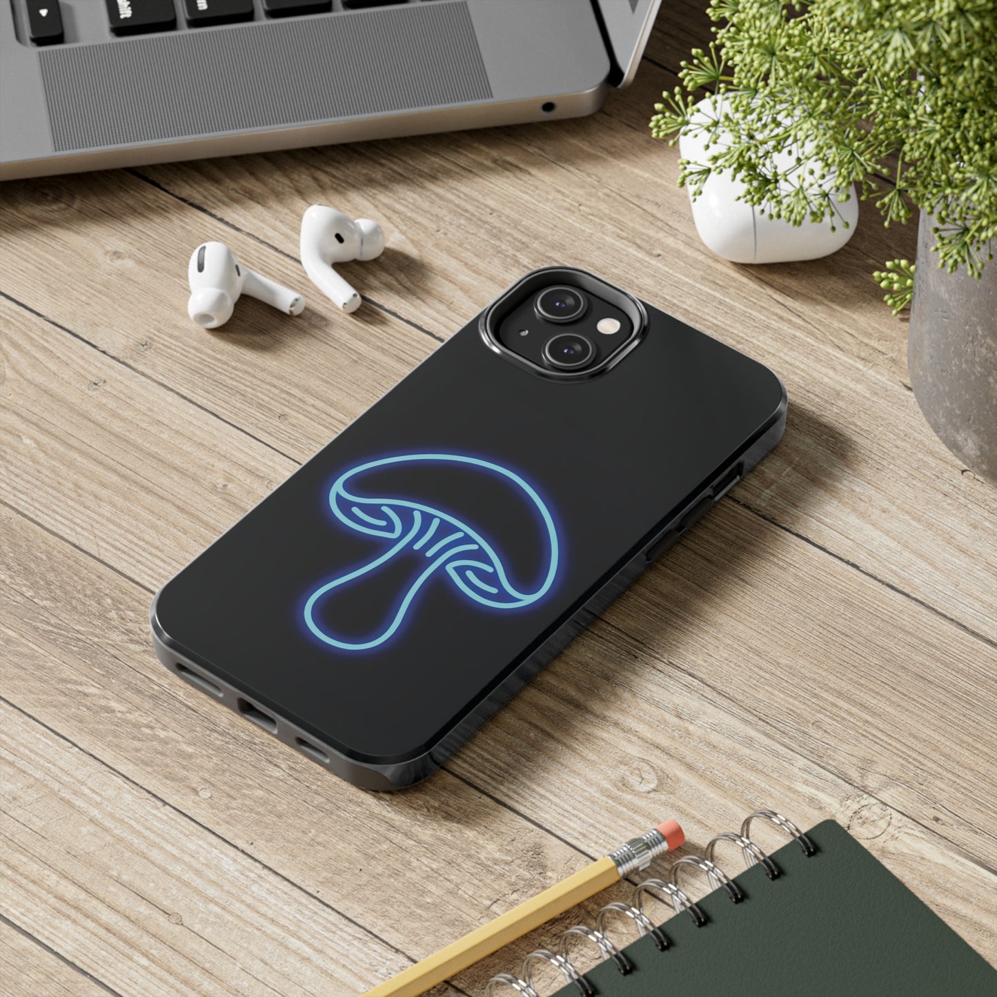 ToughDrop Apple iPhone Case Ft. Neon Blue Shroom