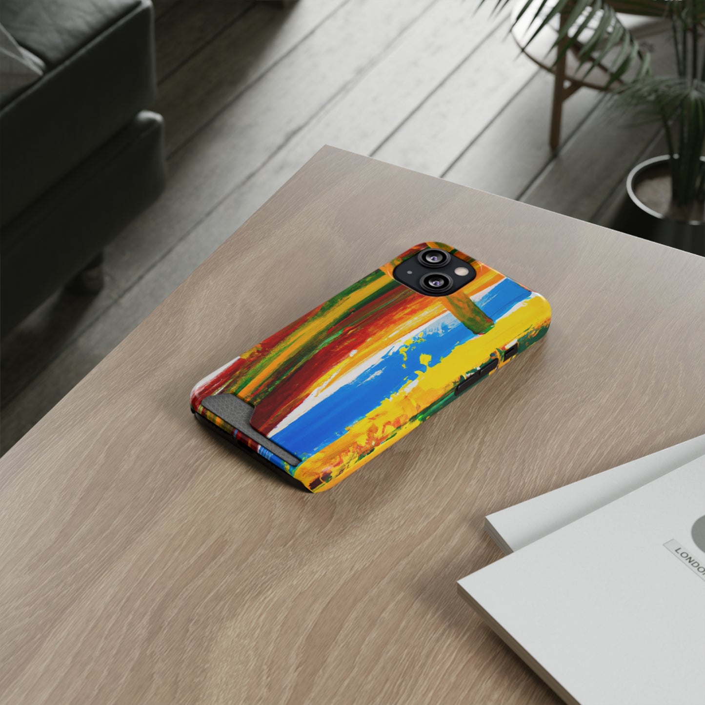 iPhone and Samsung Cases with Card Holder Ft. Abstract Boat