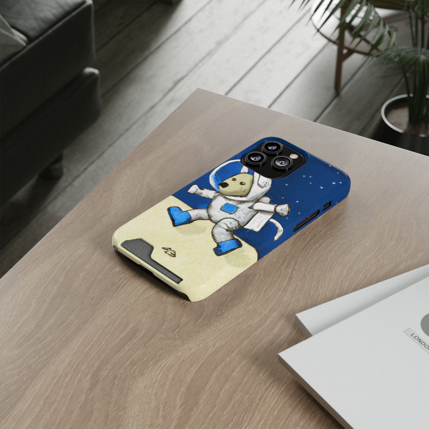 iPhone 13 and Samsung S21, S22 Cases with Card Holder Ft. Moon Doge