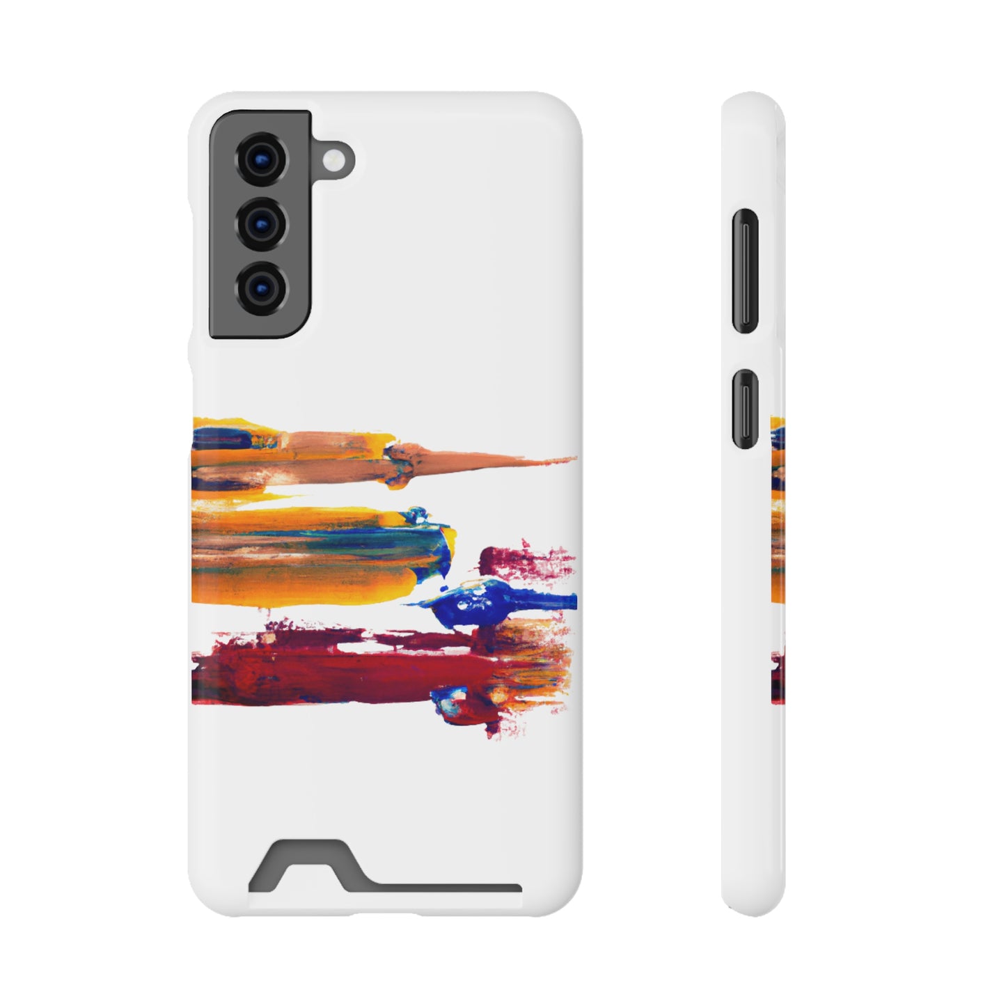 iPhone 13 and Samsung S21, S22 Cases with Card Holder Ft. Simple Strokes