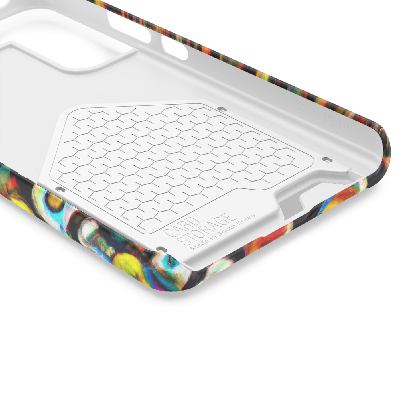 iPhone 13 and Samsung S21, S22 Cases with Card Holder Ft. Abstract Molecule