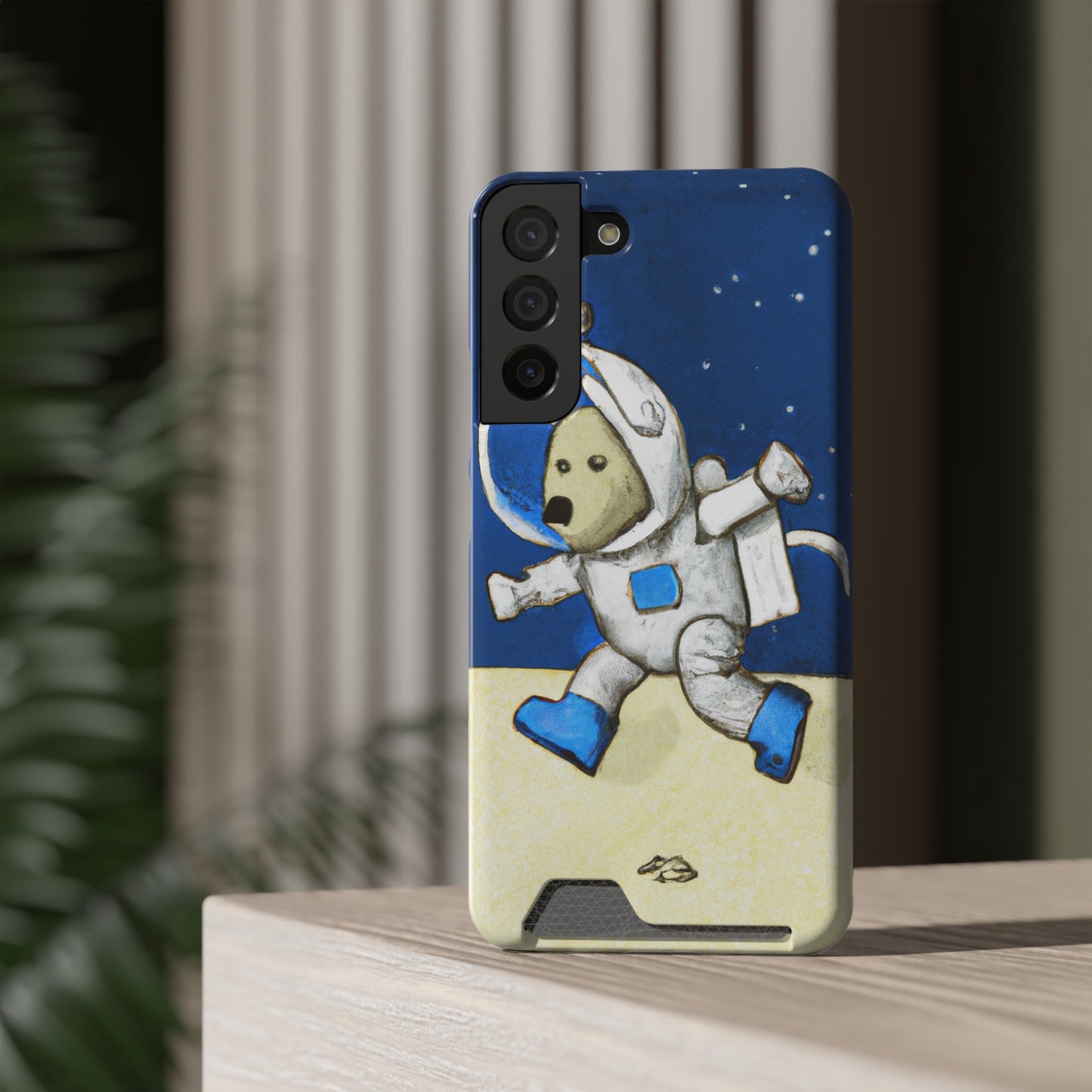 iPhone 13 and Samsung S21, S22 Cases with Card Holder Ft. Moon Doge