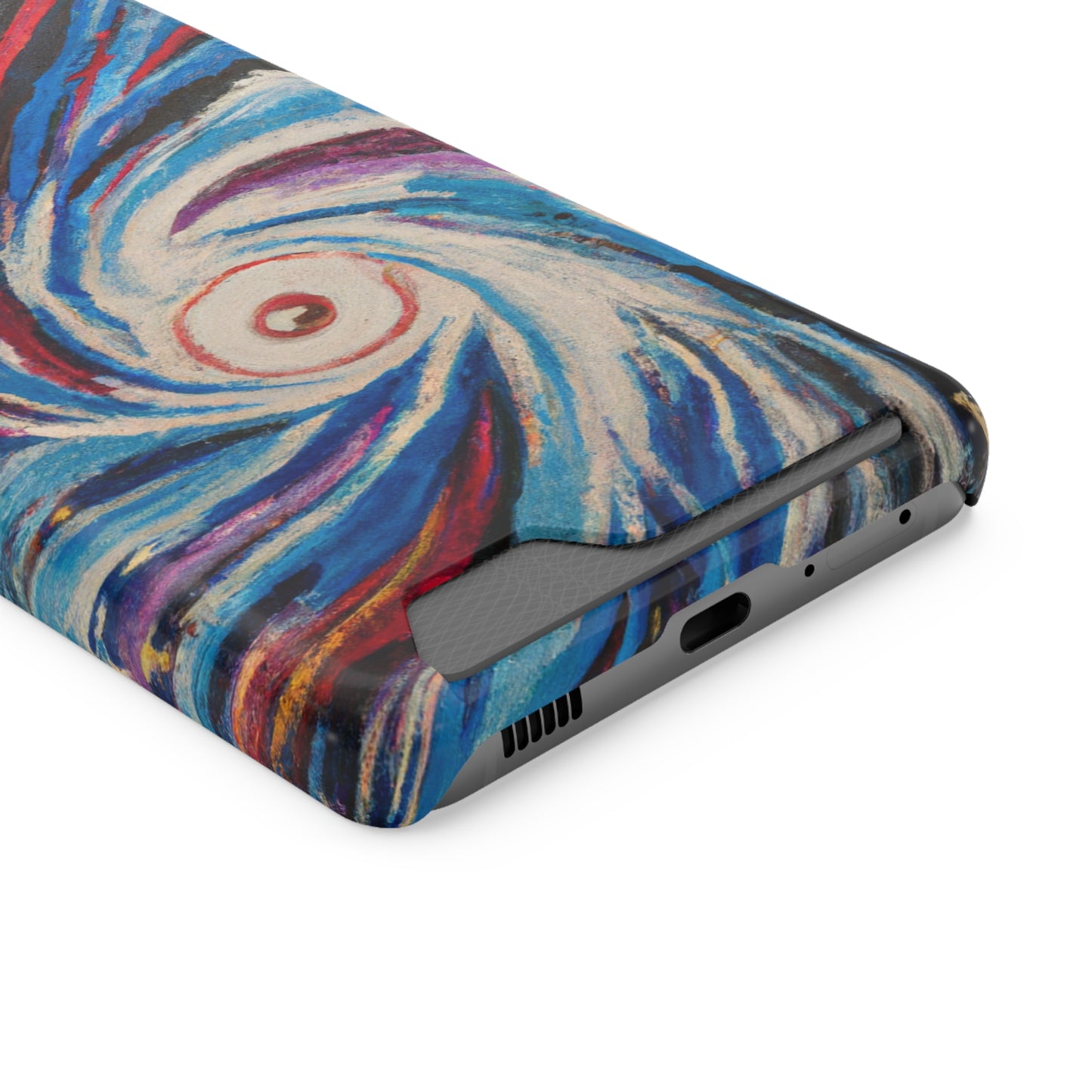 iPhone 13 and Samsung S21, S22 Cases with Card Holder Ft. Abstract Vortex