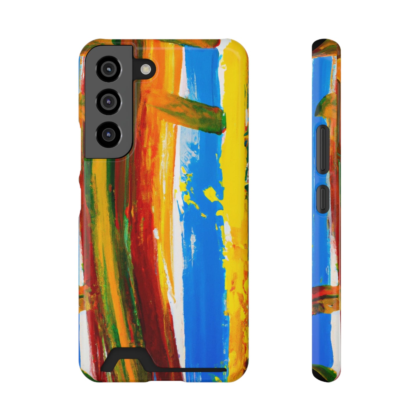 iPhone and Samsung Cases with Card Holder Ft. Abstract Boat