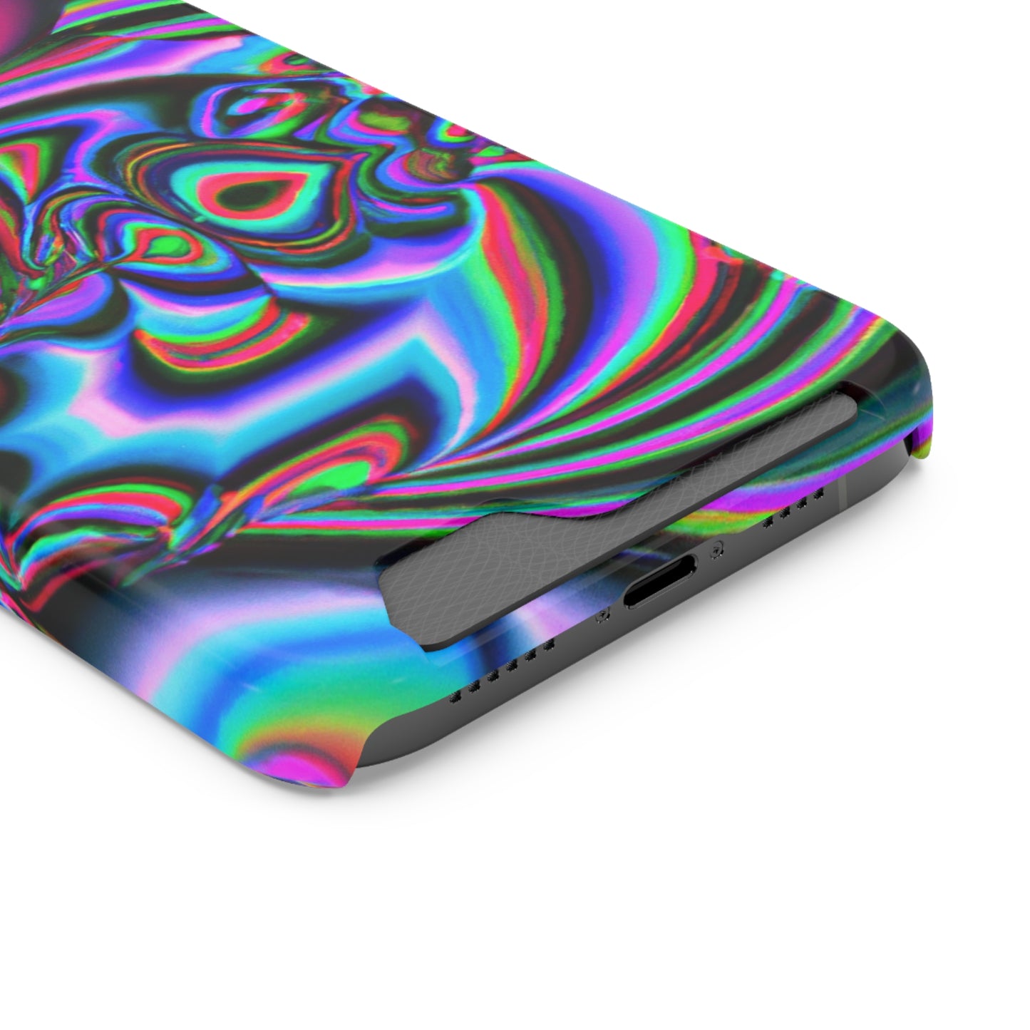iPhone 13 and Samsung S21, S22 Cases with Card Holder Ft. Abstract Time
