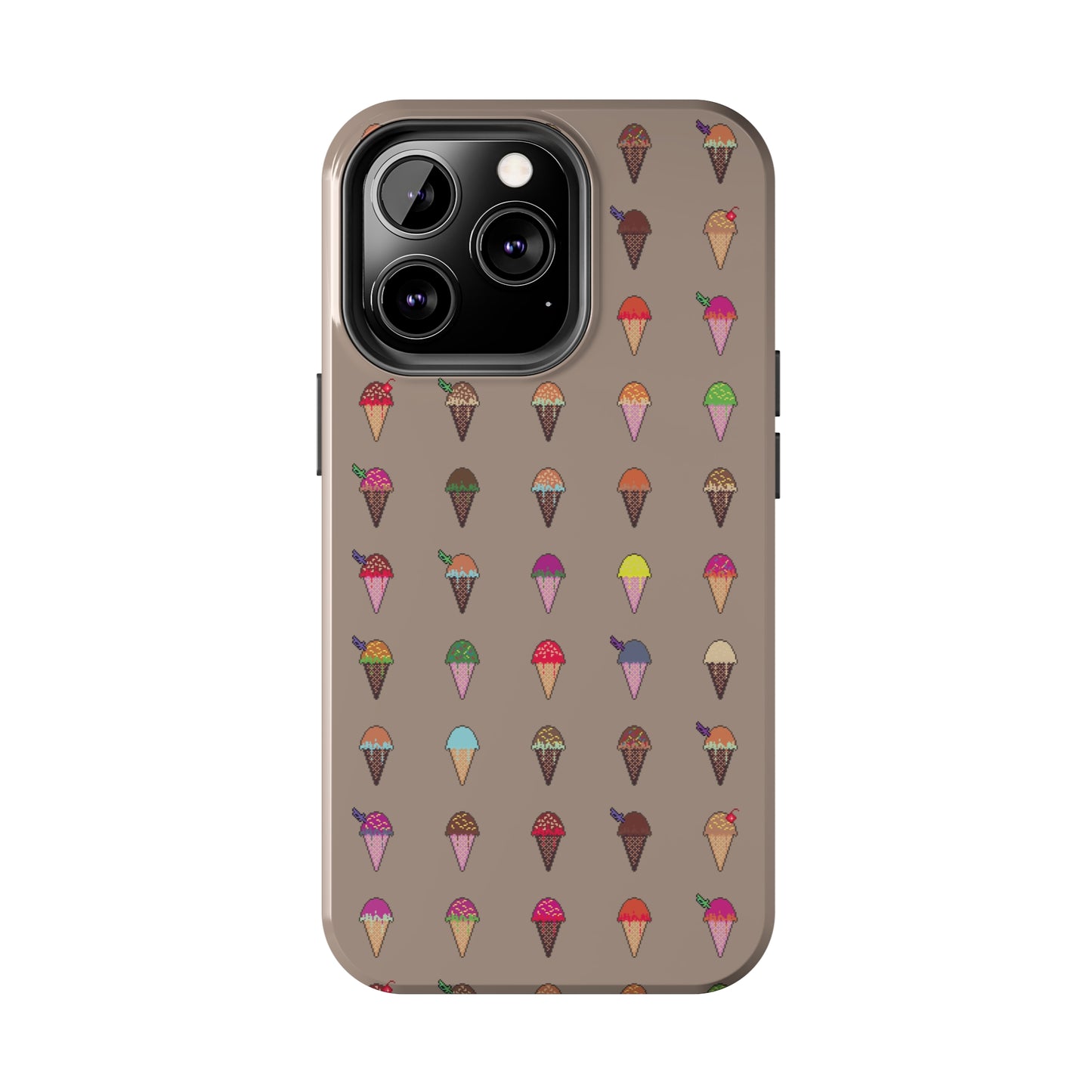 Tough Apple iPhone Case Ft. Pixel Ice Cream Cones