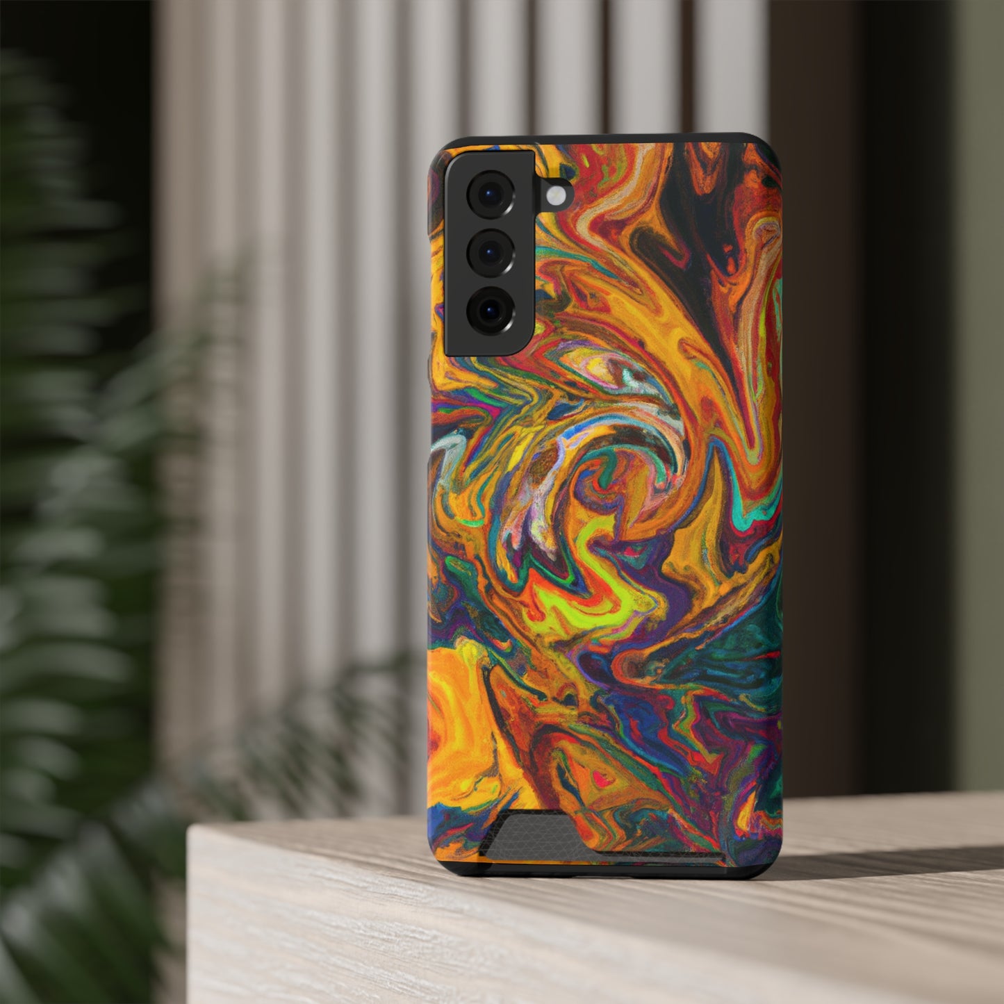 iPhone and Samsung Cases with Card Holder Ft. Abstract Spin