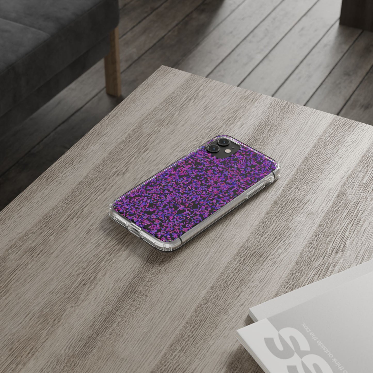 Clear iPhone and Android Cases Ft. Purple Leaves