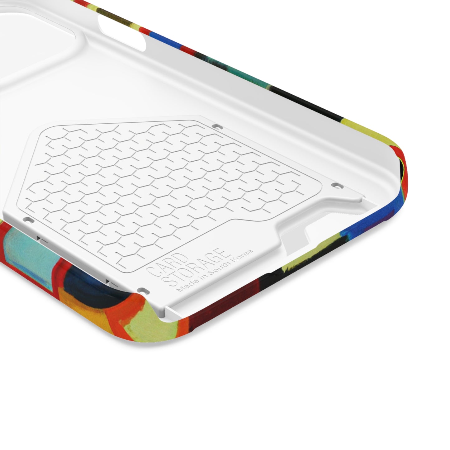 iPhone 13 and Samsung S21, S22 Cases with Card Holder Ft. Abstract Squares