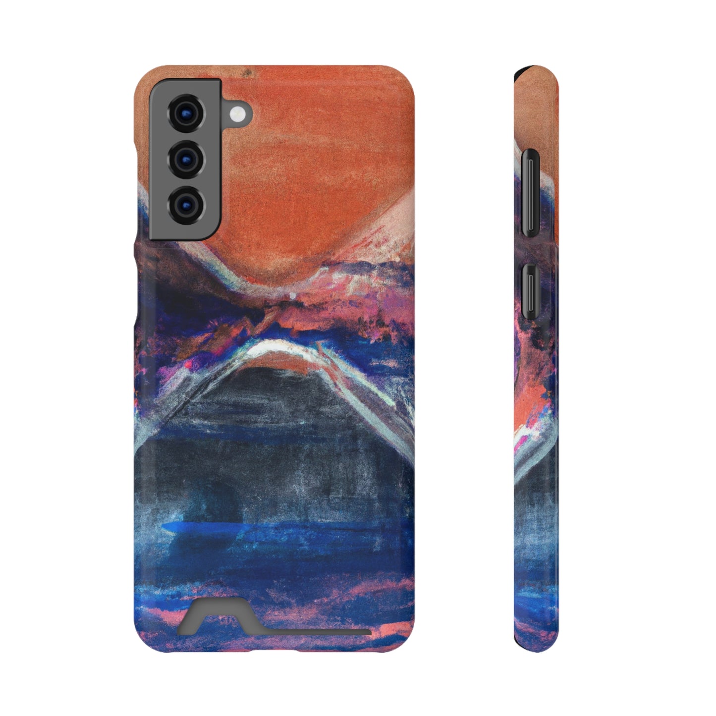 iPhone 13 and Samsung S21, S22 Cases with Card Holder Ft. XRP Sunset