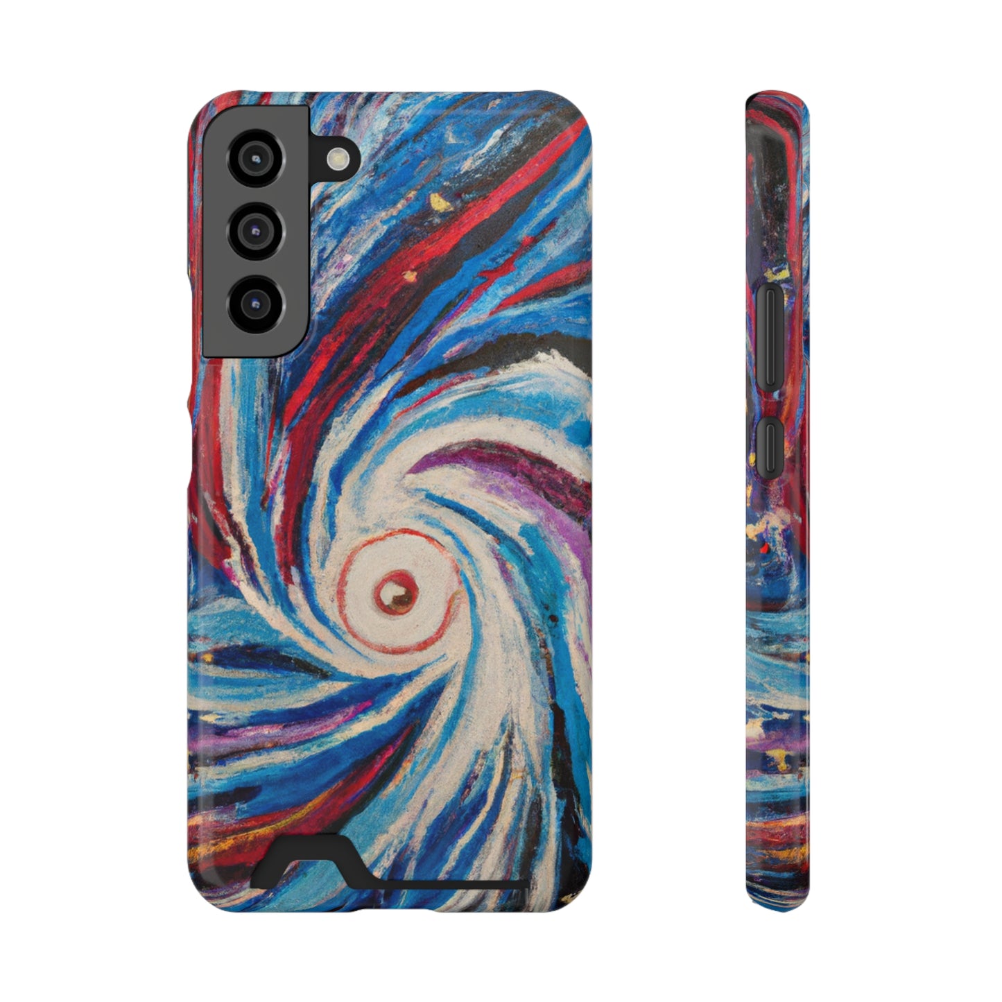 iPhone 13 and Samsung S21, S22 Cases with Card Holder Ft. Abstract Vortex
