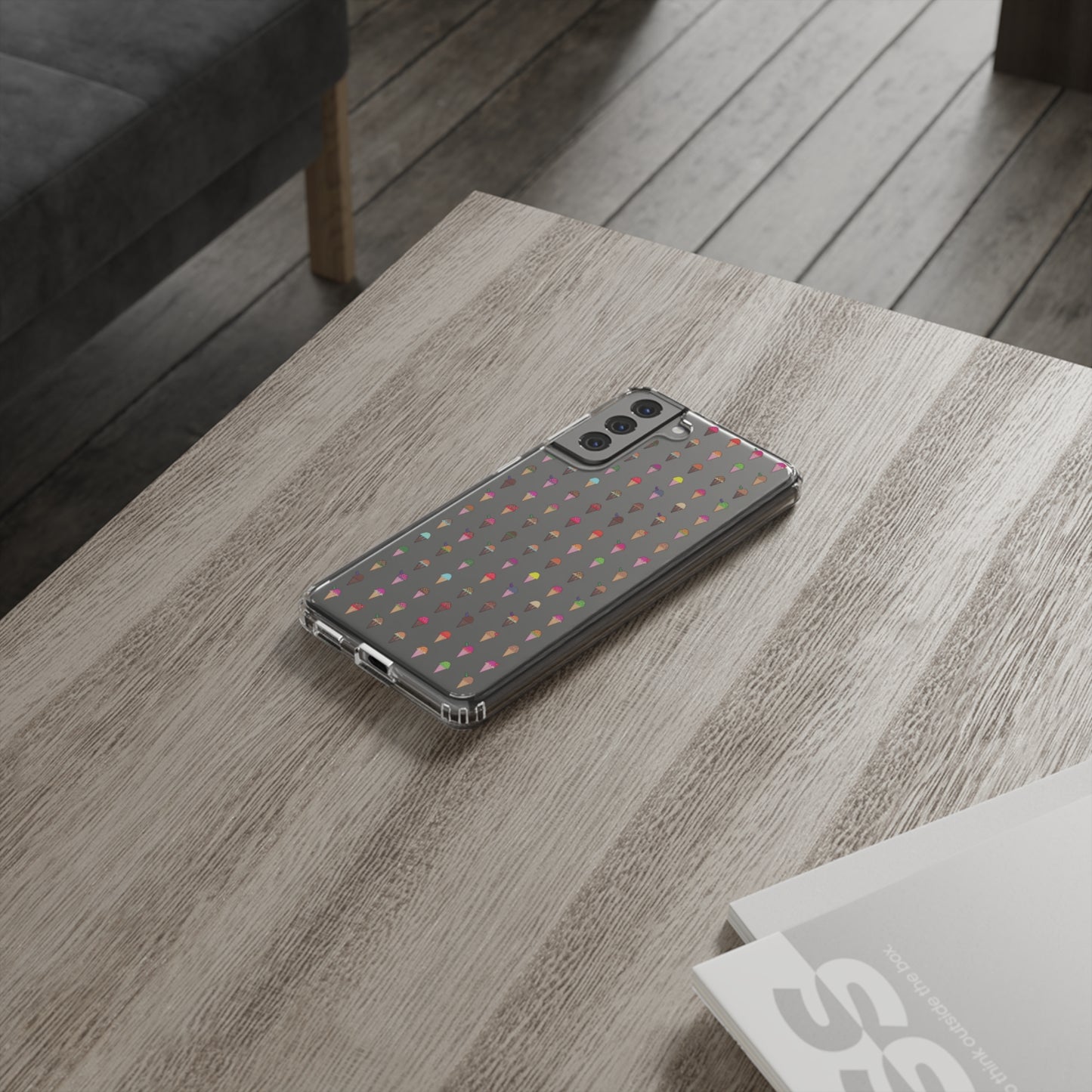Clear Hard Case for iPhone 1-14 and Samsung S21-S22, Featuring Pixel Cones