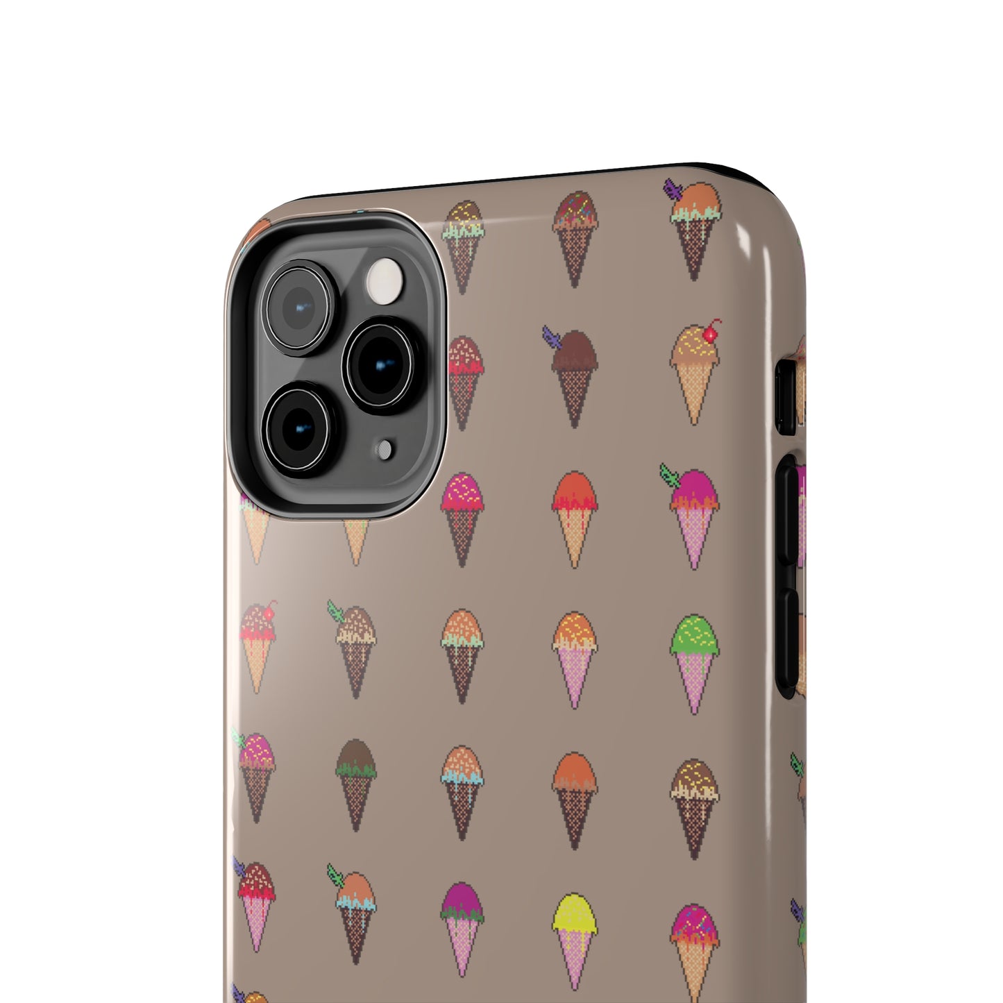 Tough Apple iPhone Case Ft. Pixel Ice Cream Cones