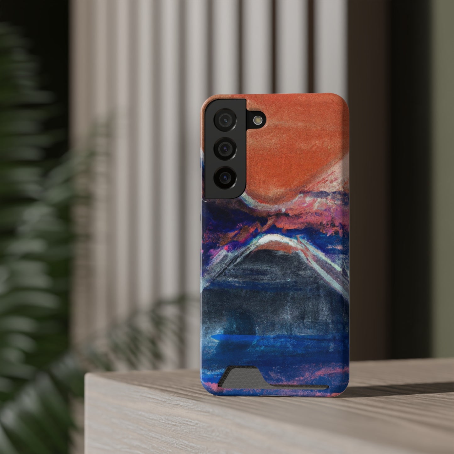 iPhone 13 and Samsung S21, S22 Cases with Card Holder Ft. XRP Sunset