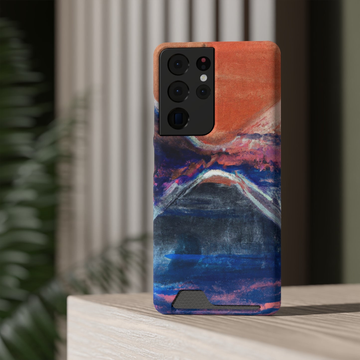 iPhone 13 and Samsung S21, S22 Cases with Card Holder Ft. XRP Sunset