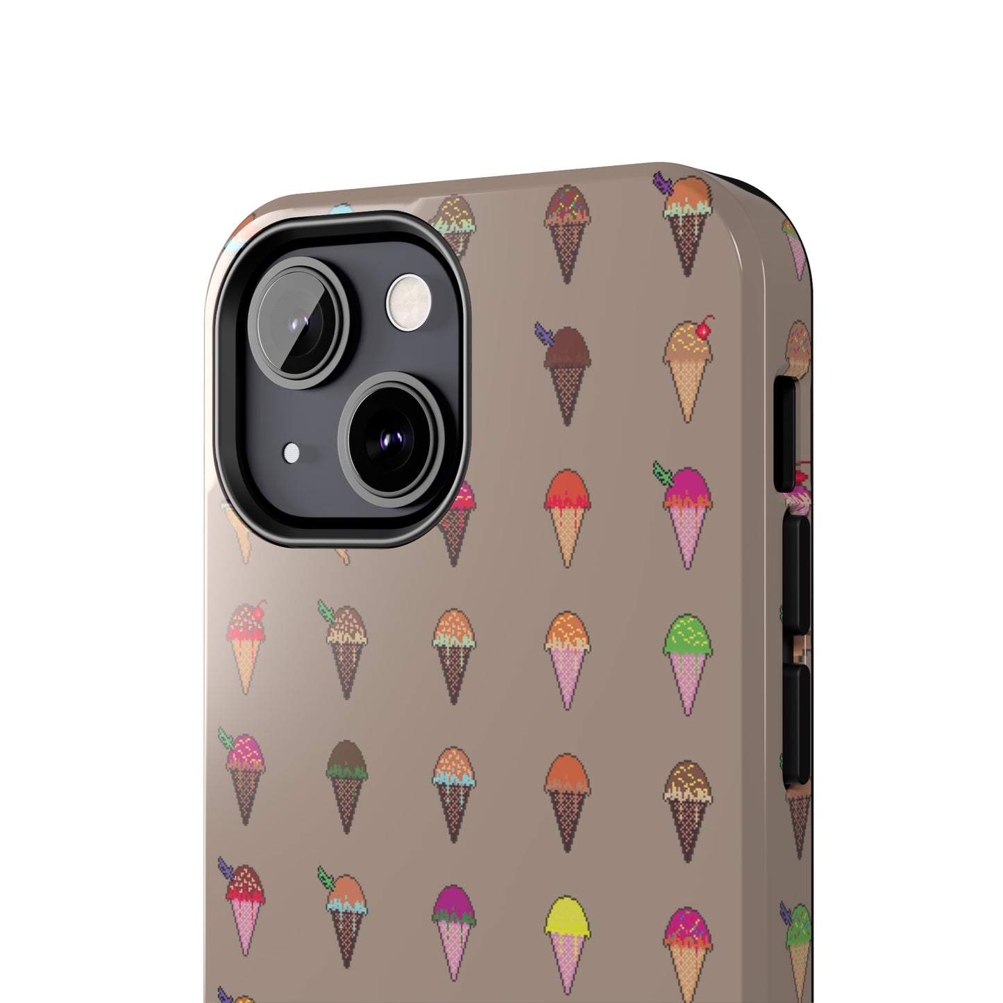 Tough Apple iPhone Case Ft. Pixel Ice Cream Cones