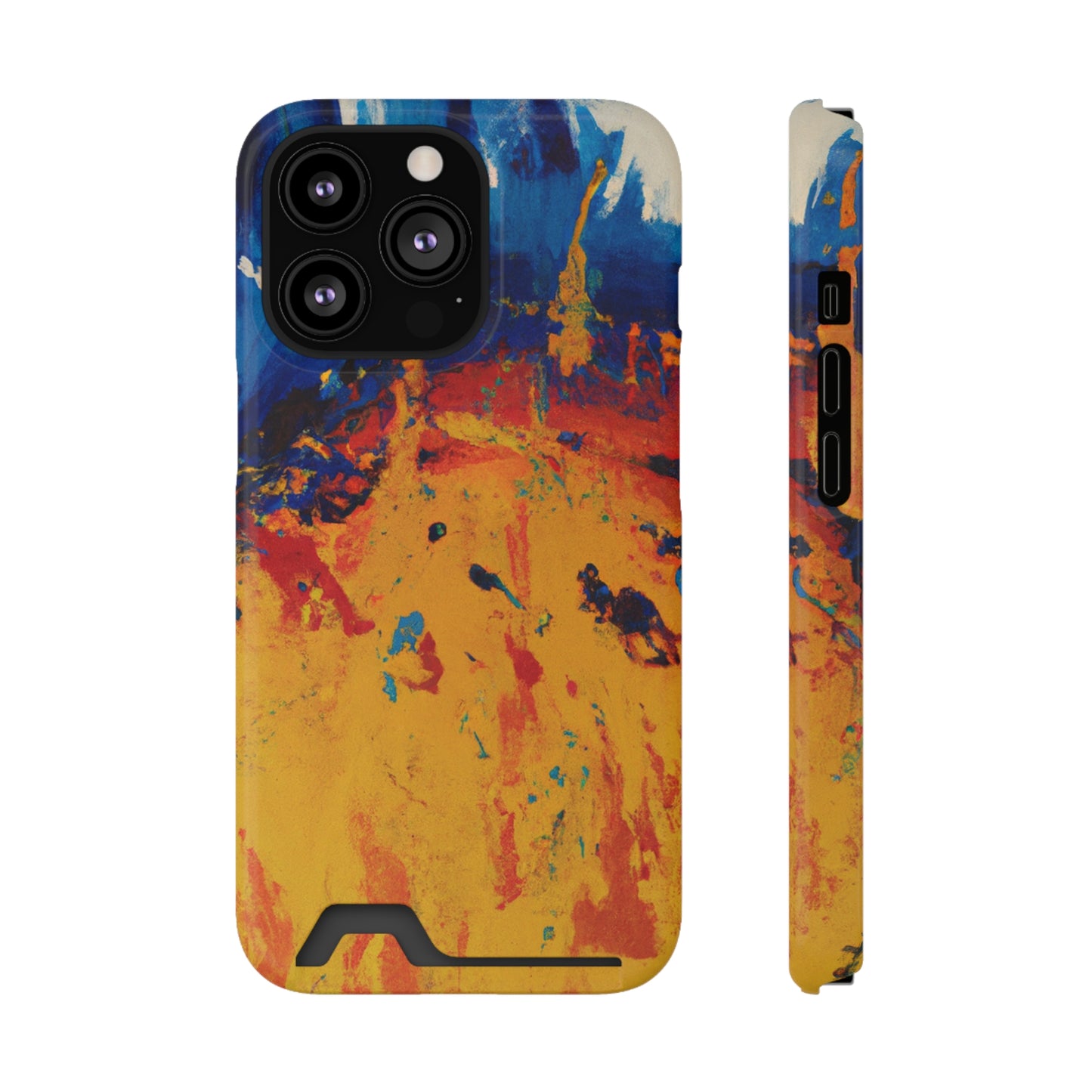 iPhone 13 and Samsung S21, S22 Cases with Card Holder Ft. Abstract Sun