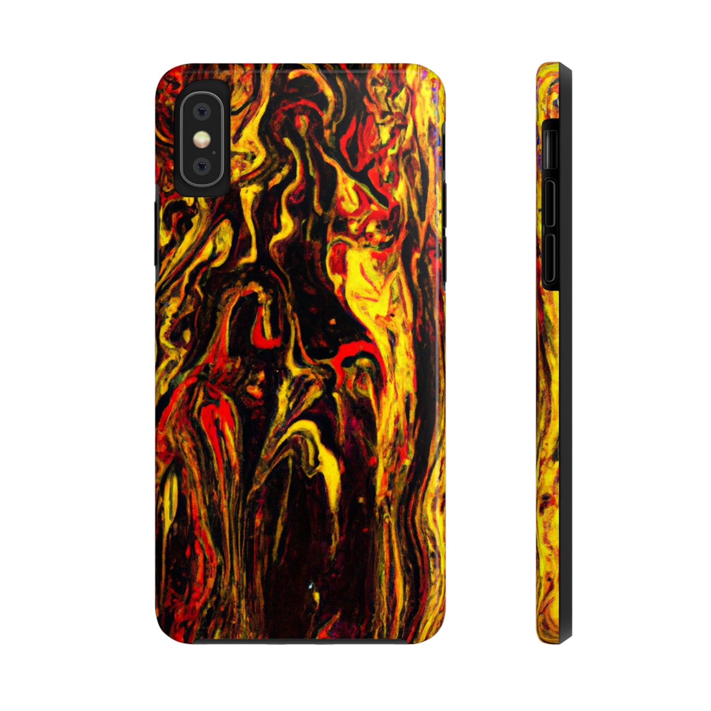 Tough Apple iPhone Case Ft. Abstract Black and Yellow