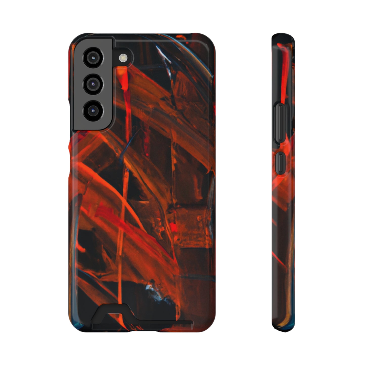 iPhone 13 and Samsung S21, S22 Cases with Card Holder Ft. Red Swipes