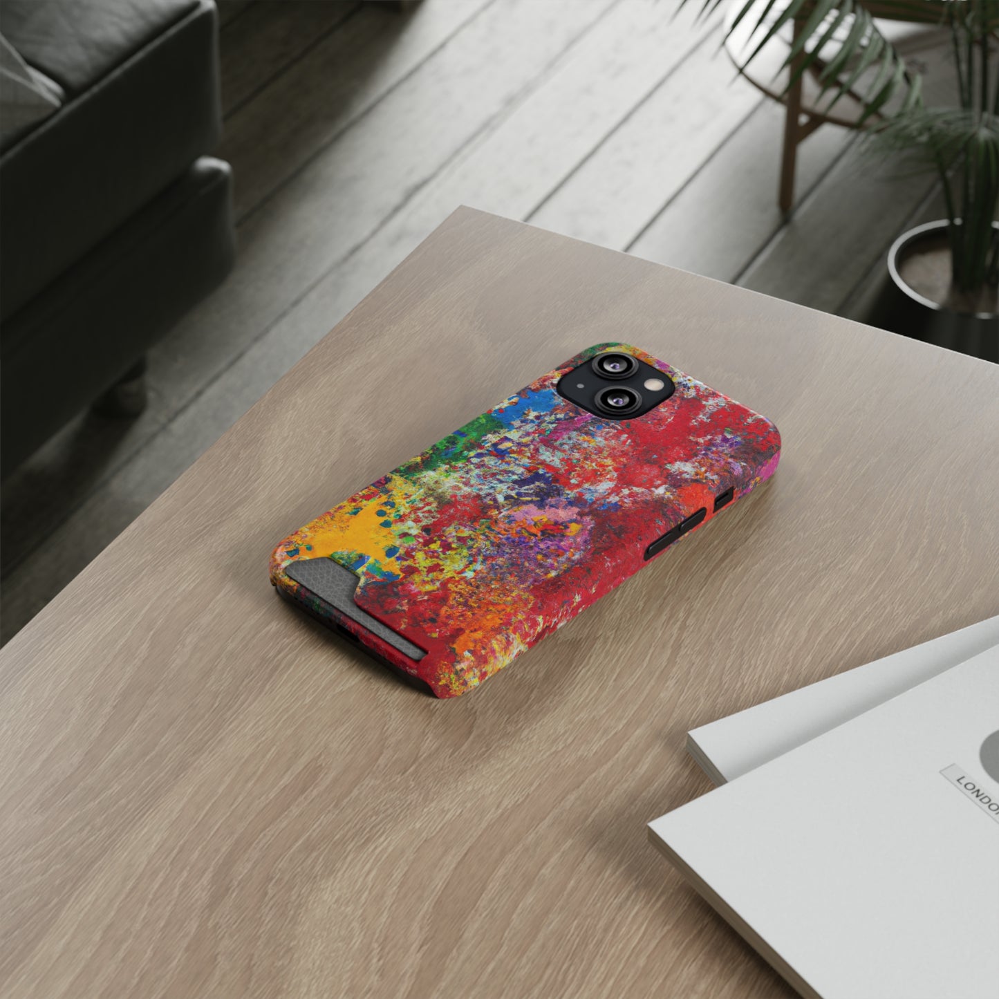 iPhone 13 and Samsung S21, S22 Cases with Card Holder Ft. Detailed Splats