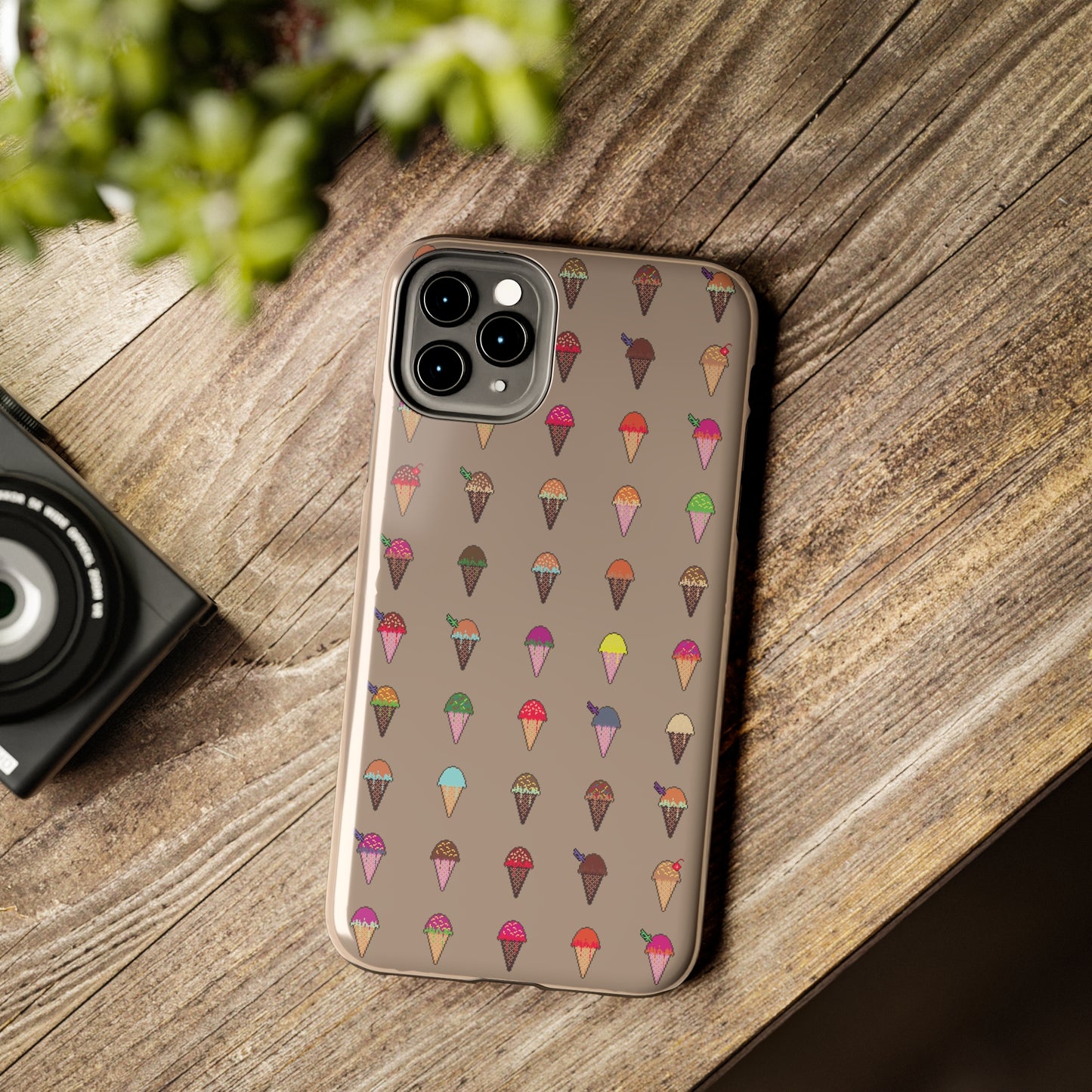Tough Apple iPhone Case Ft. Pixel Ice Cream Cones