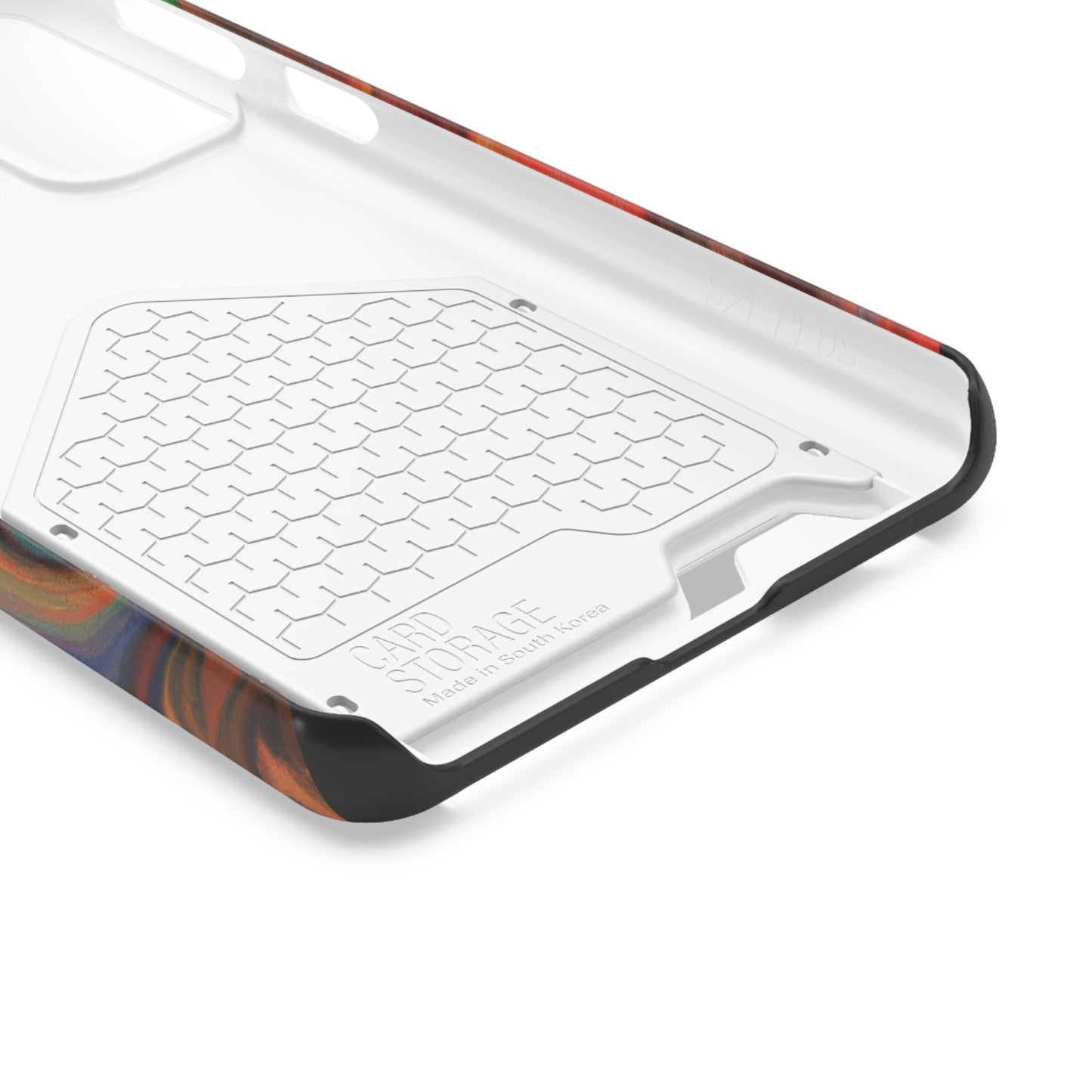 iPhone or Samsung Case with Card Holder Ft. Fractured Waves