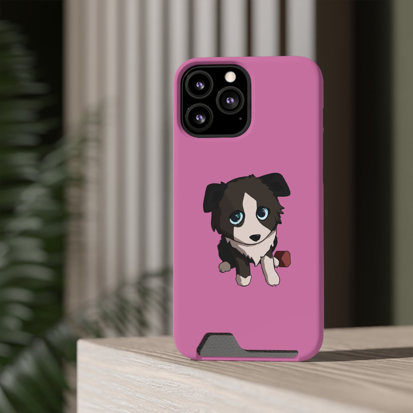 iPhone 13 and Samsung S21, S22 Cases with Card Holder Ft. Cute Pup