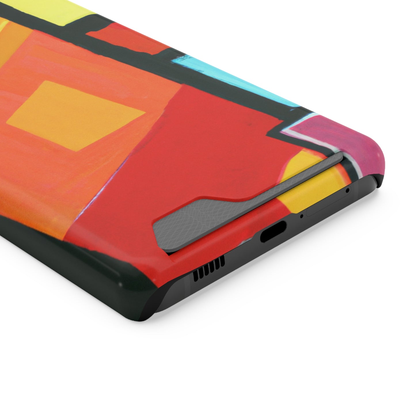 iPhone 13 and Samsung S21, S22 Cases with Card Holder Ft Abstract Panes