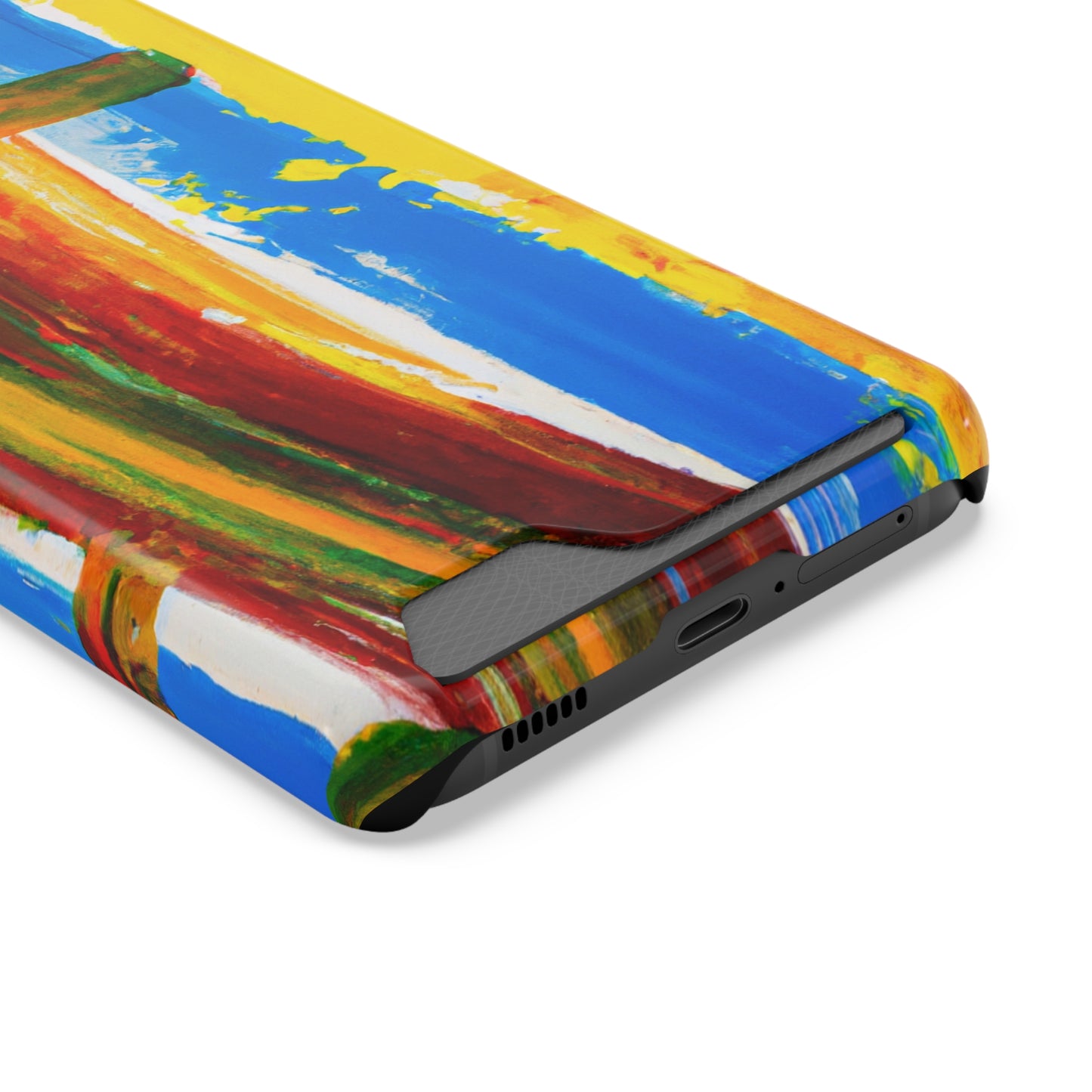 iPhone and Samsung Cases with Card Holder Ft. Abstract Boat